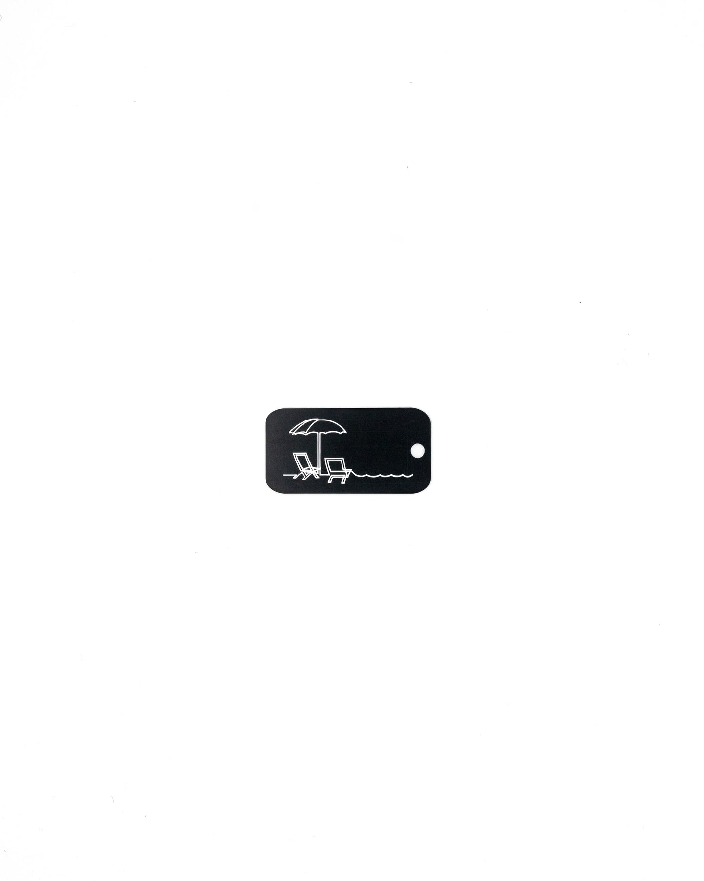 Beach Design Acrylic Keychain in black with classic key ring