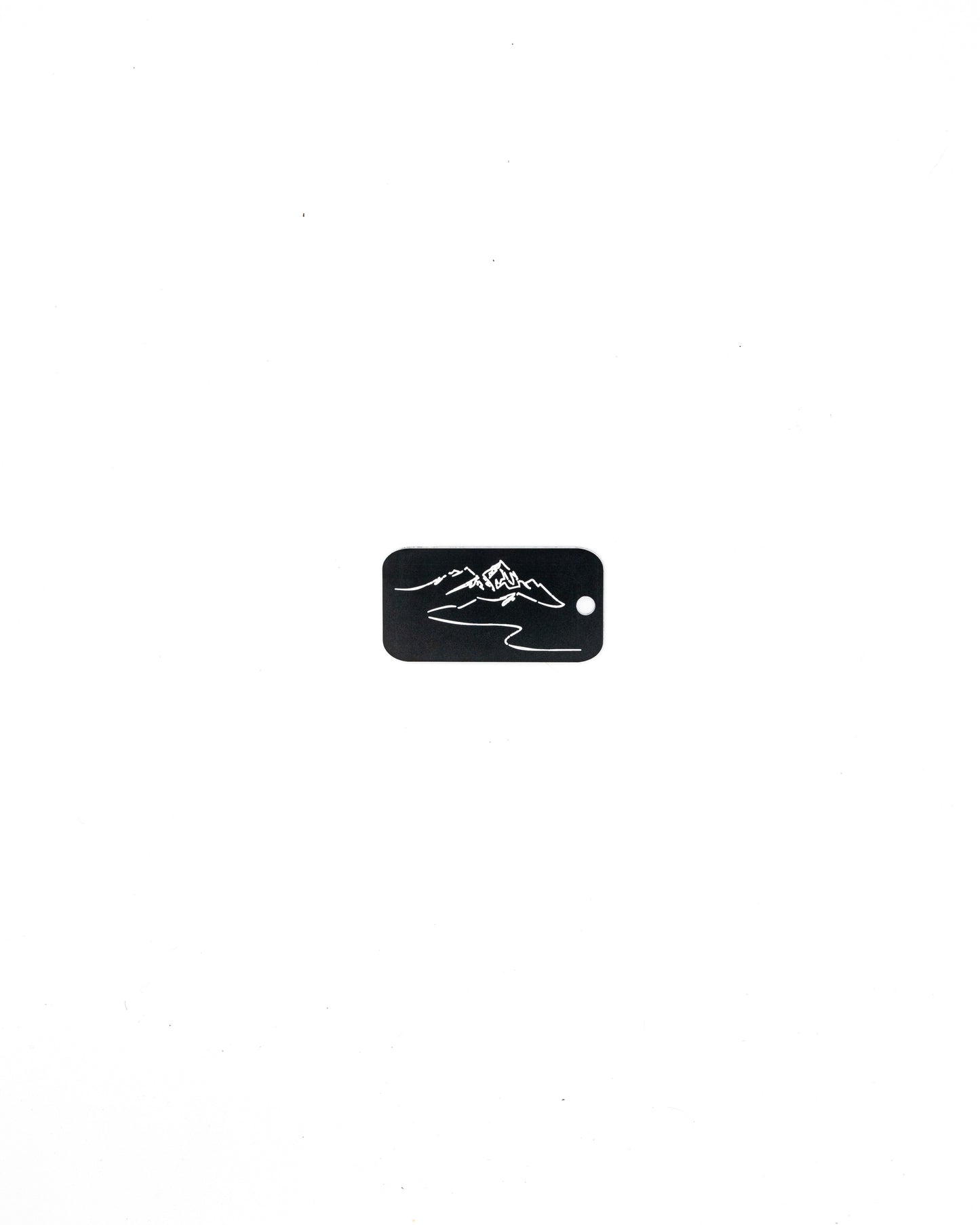Mountain Design Acrylic Keychain in black
