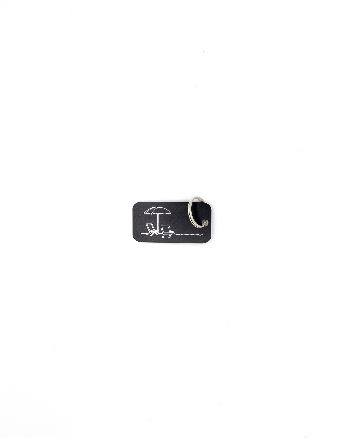 plastic key tag with beach design travel accessory black with key ring