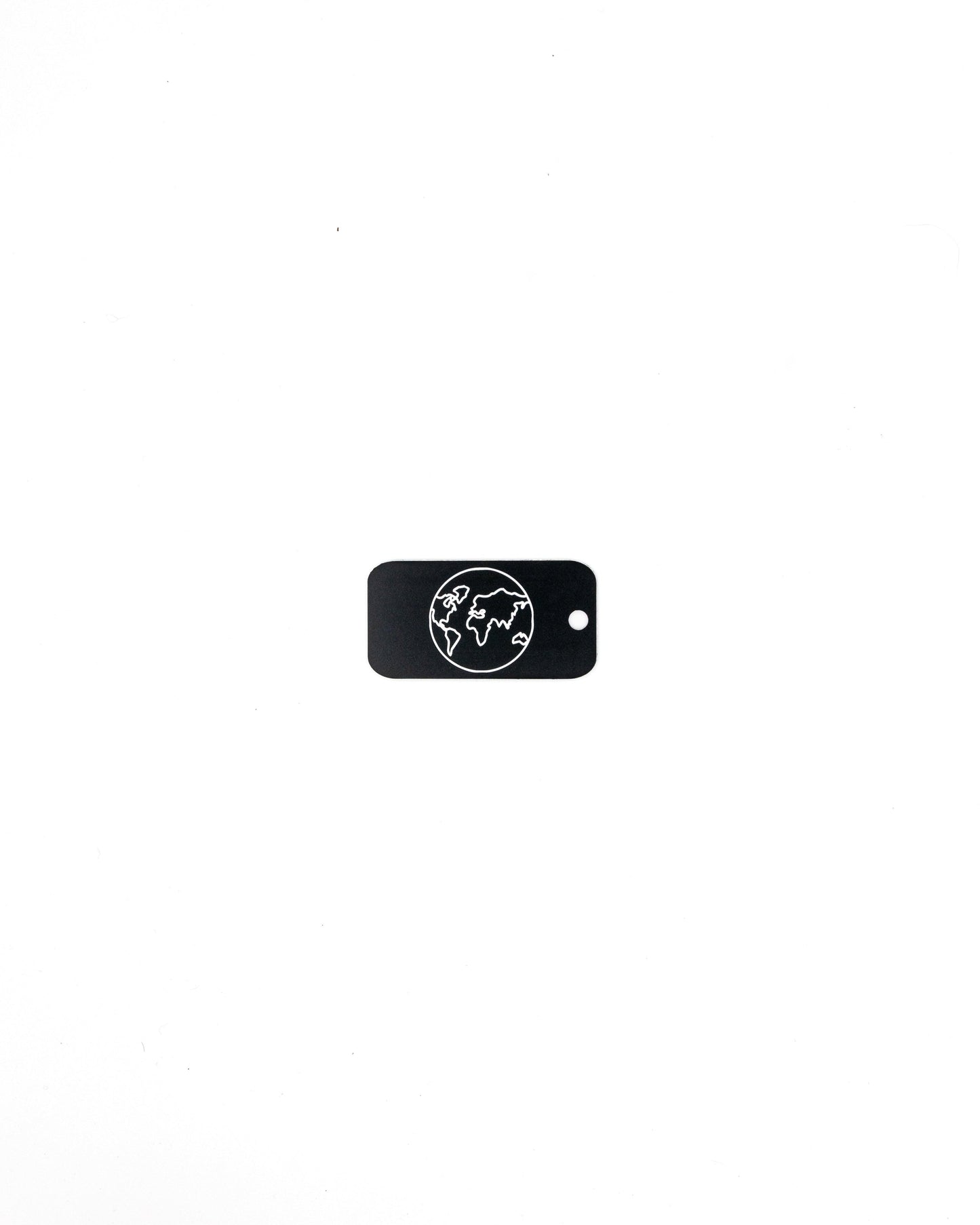 plastic key tag with world design travel accessory black