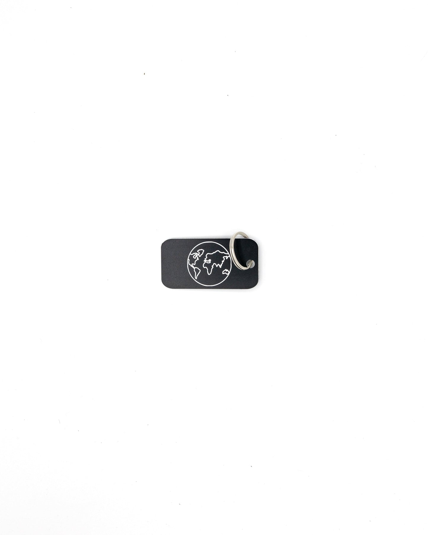 plastic key tag with world design travel accessory black key ring