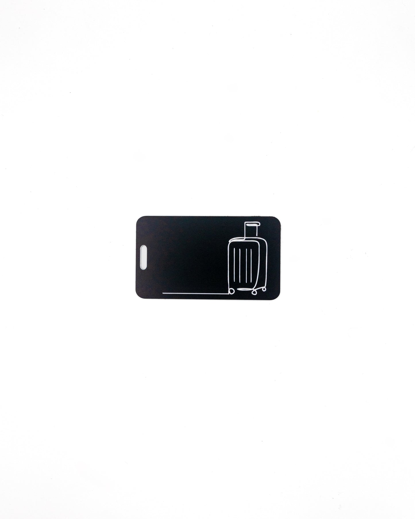 Luggage Design acrylic luggage tag in black.