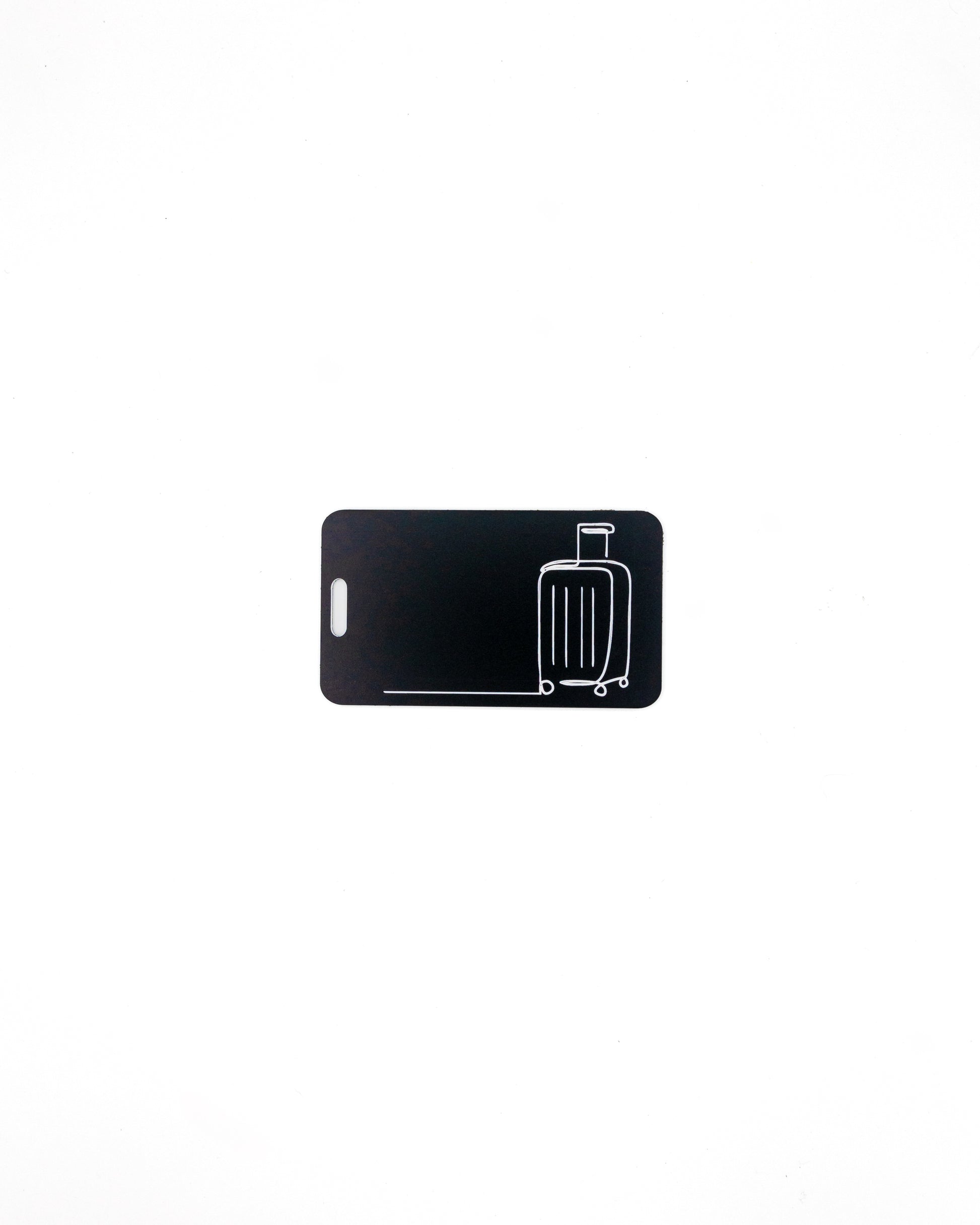 Luggage Design acrylic luggage tag in black.