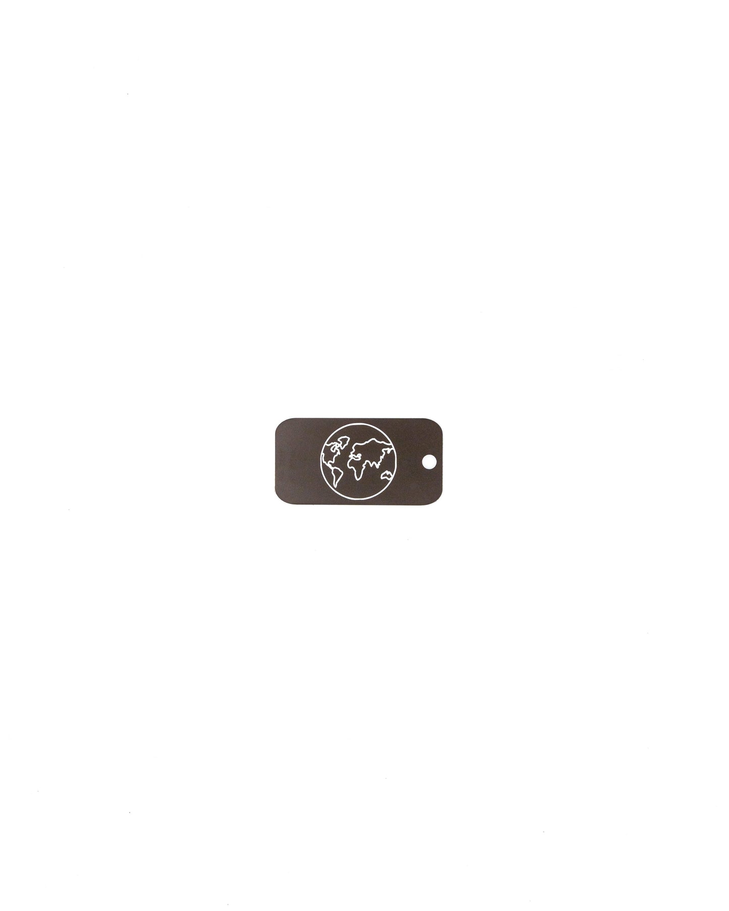 plastic key tag with world design travel accessory chocolate
