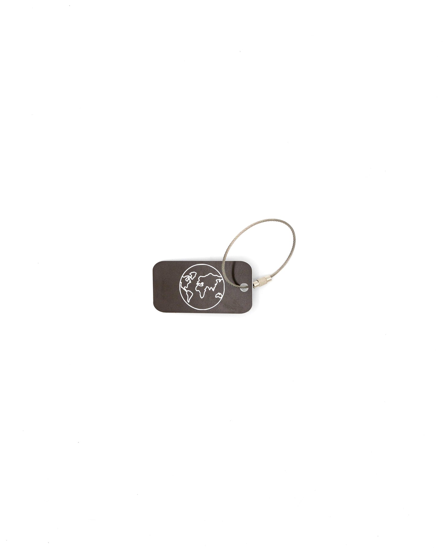 plastic key tag with world design travel accessory chocolate wire loop