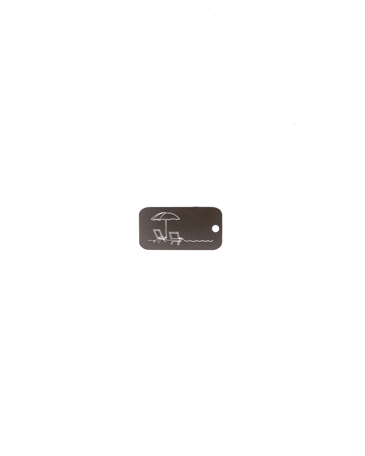 Beach Design Acrylic Keychain in chocolate with just the hole