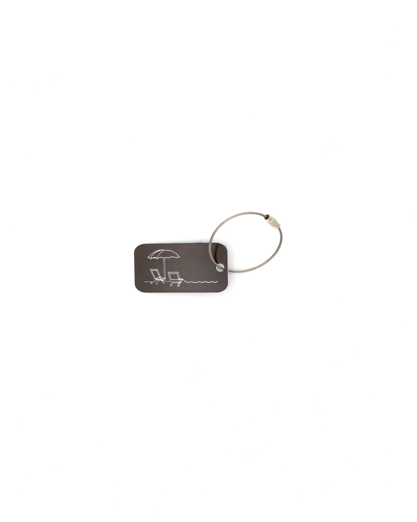Beach Design Acrylic Keychain in chocolate with wire loop