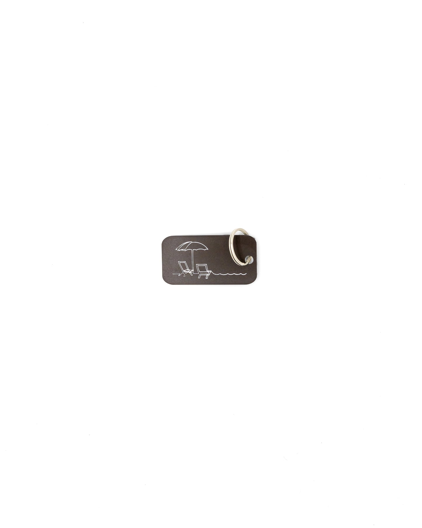 Beach Design Acrylic Keychain in chocolate with classic key ring