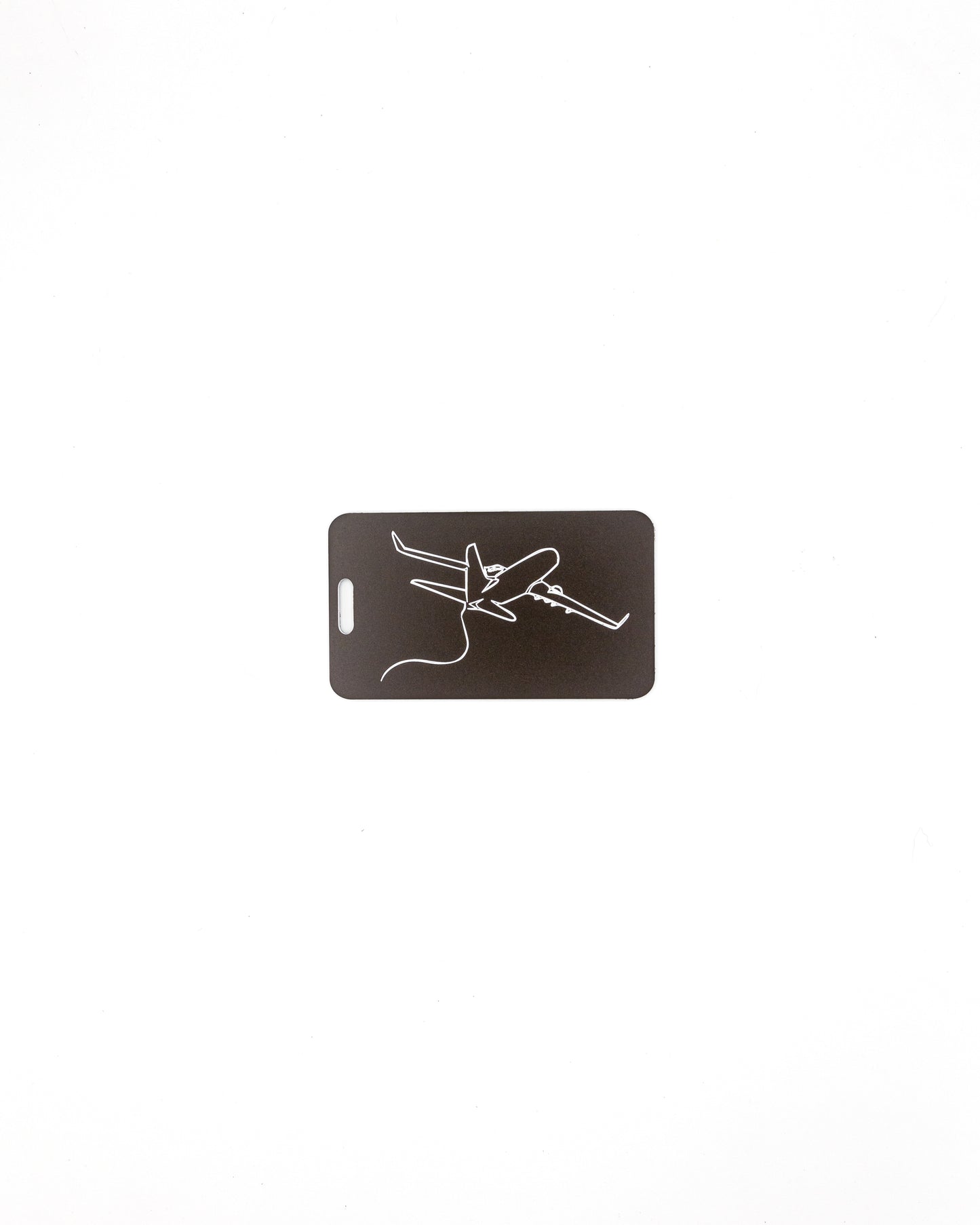 Plane Design acrylic luggage tag in chocolate.