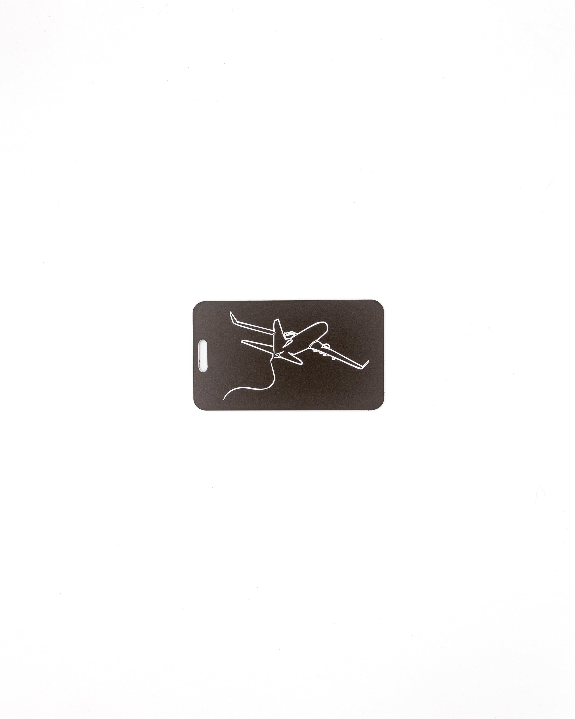 Plane Design acrylic luggage tag in chocolate.
