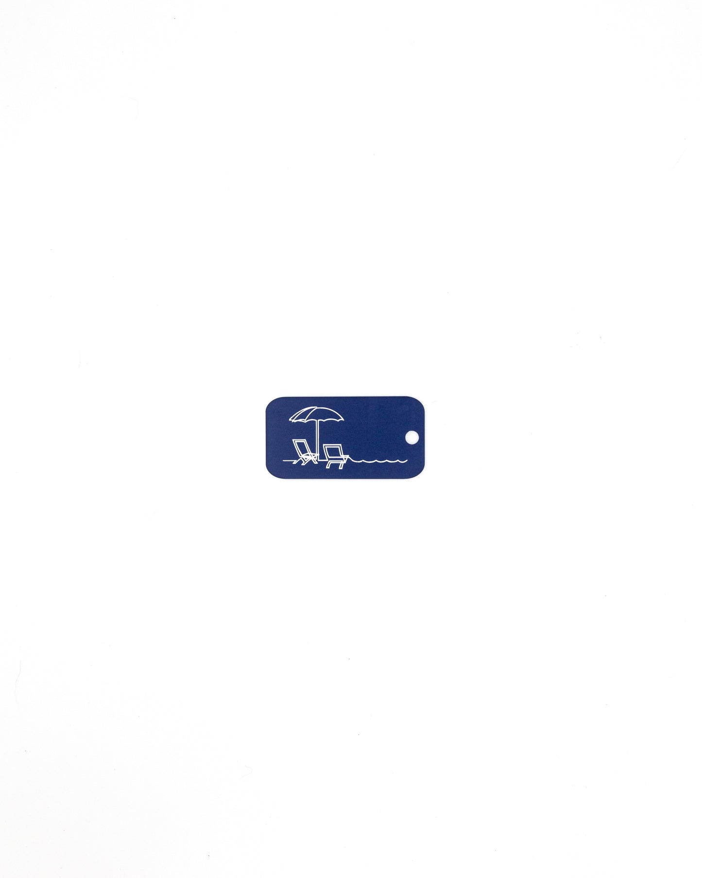 Beach Design Acrylic Keychain in dark blue with just the hole