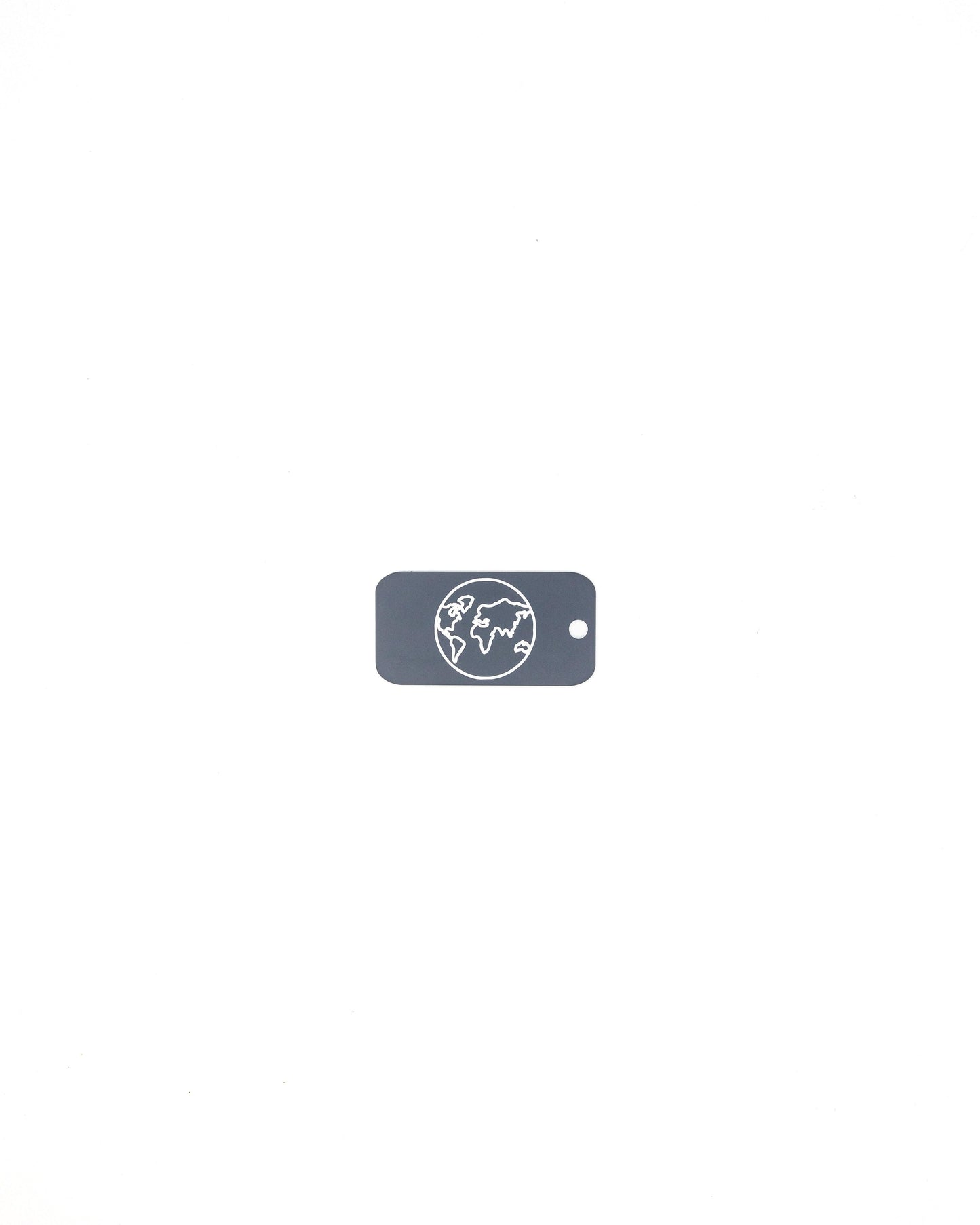 plastic key tag with world design travel accessory grey