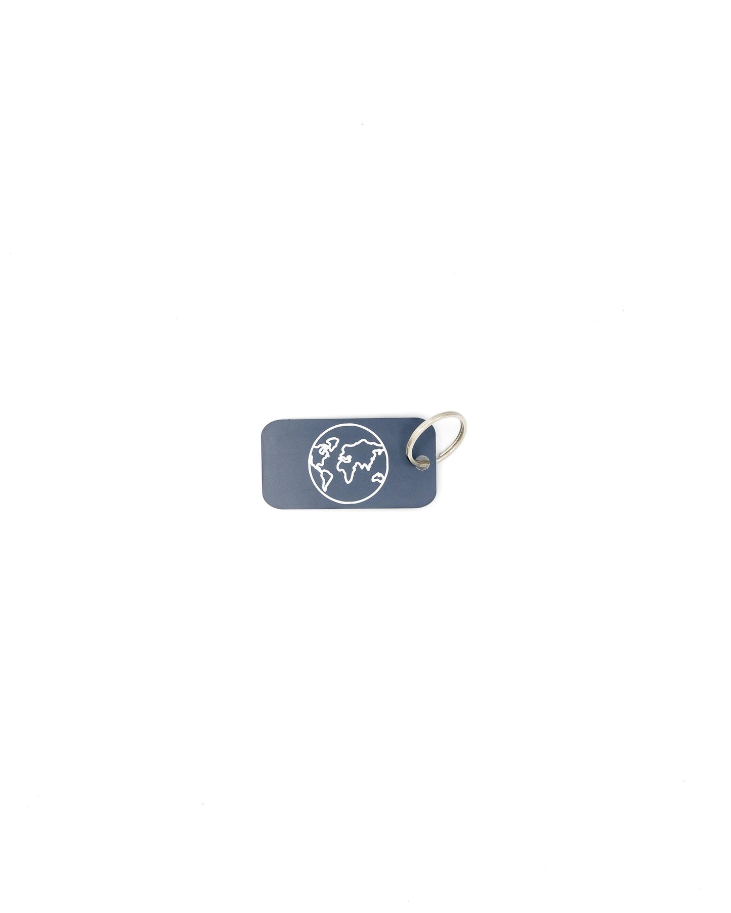 plastic key tag with world design travel accessory with grey key ring