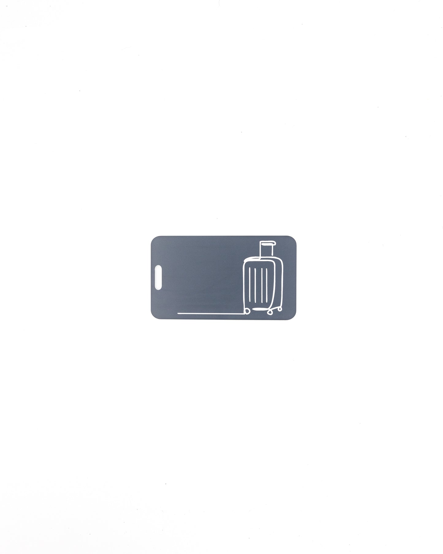 Luggage Design acrylic luggage tag in grey.
