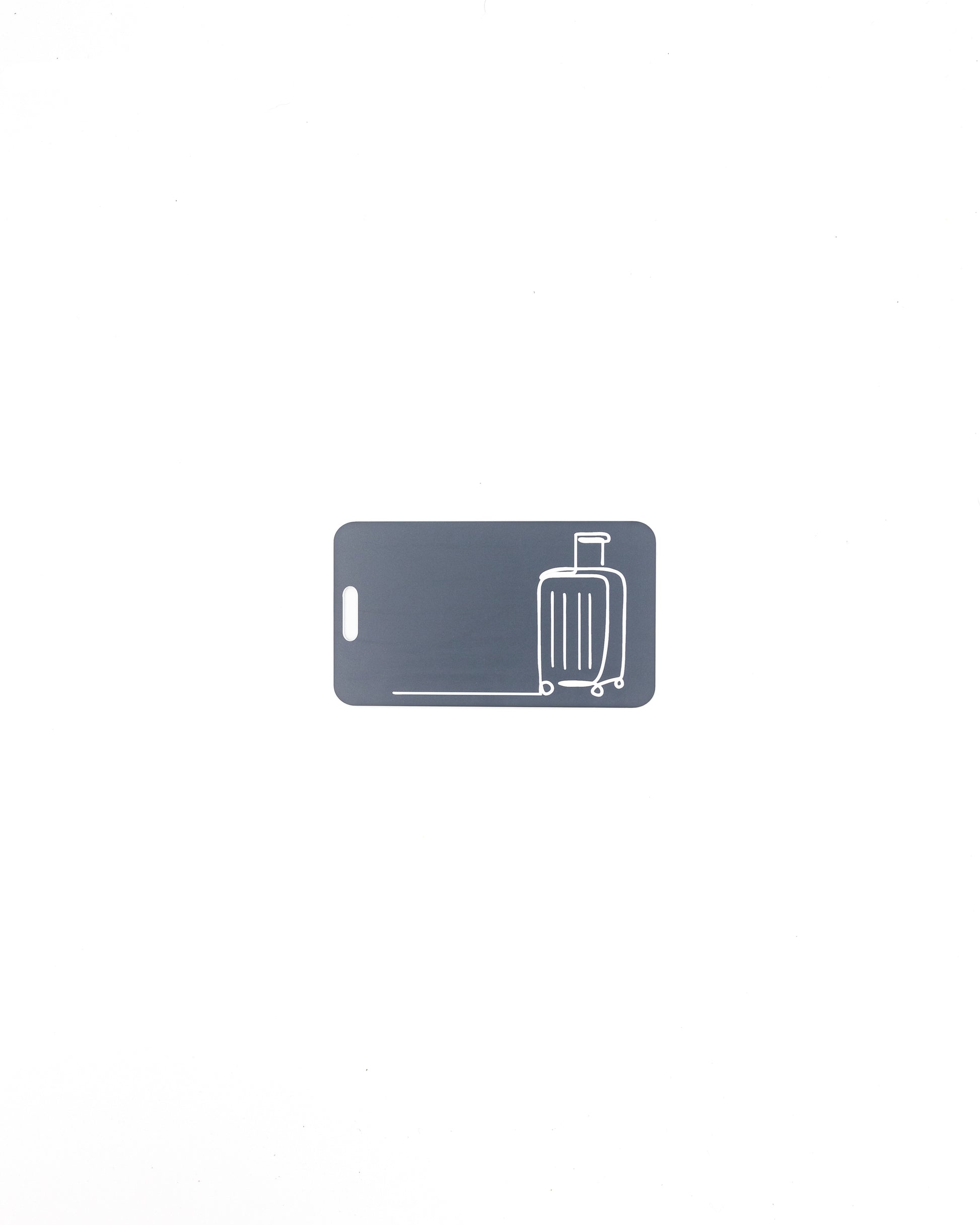 Luggage Design acrylic luggage tag in grey.