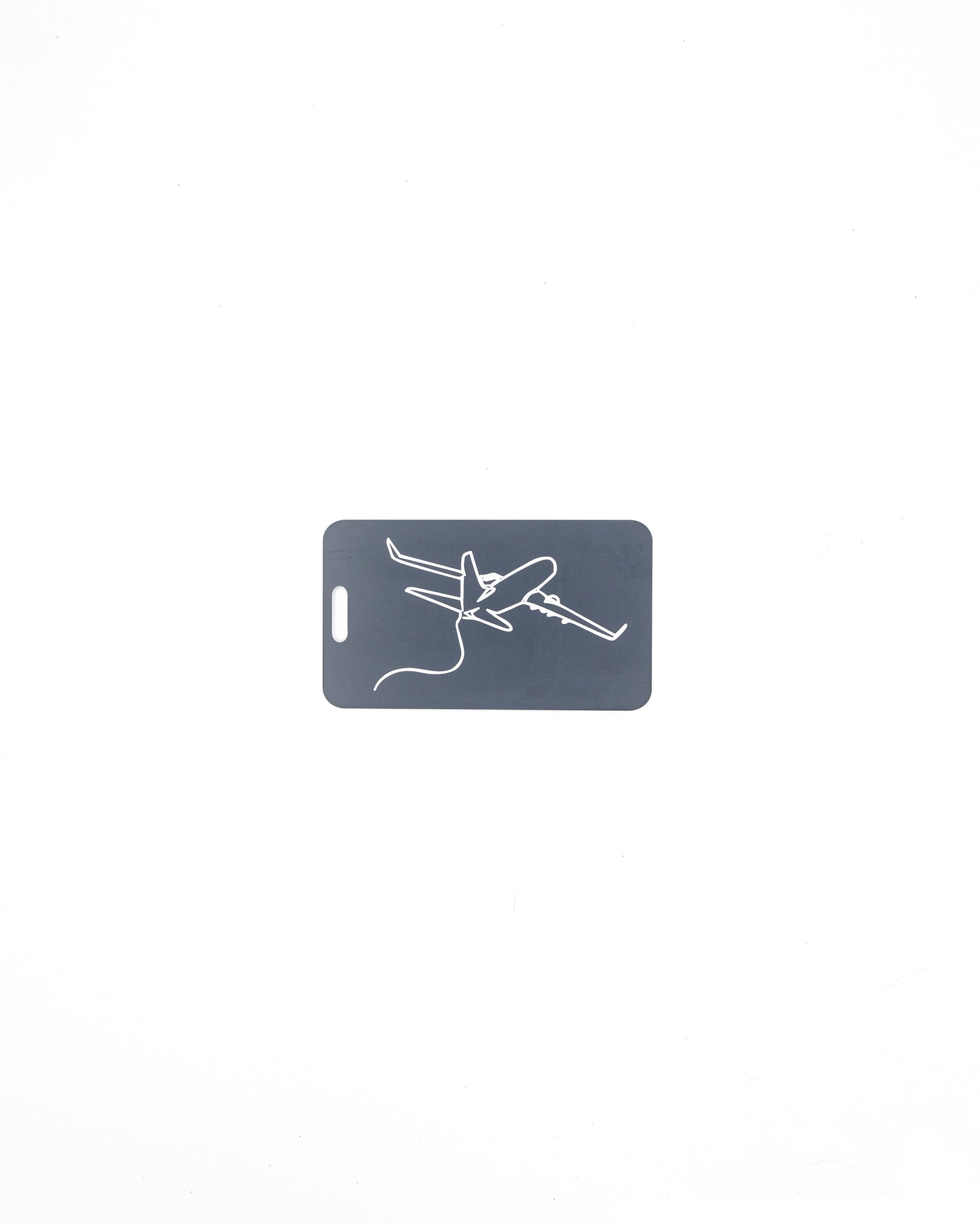 Plane Design acrylic luggage tag in grey.