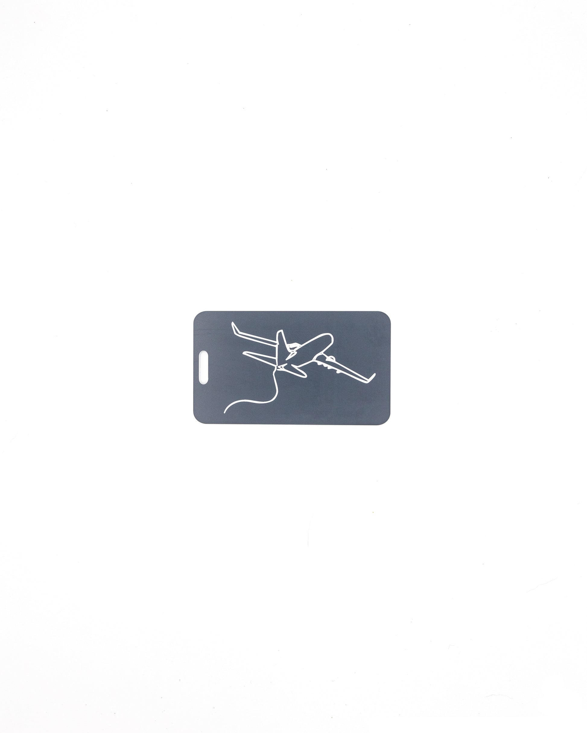 Plane Design acrylic luggage tag in grey.