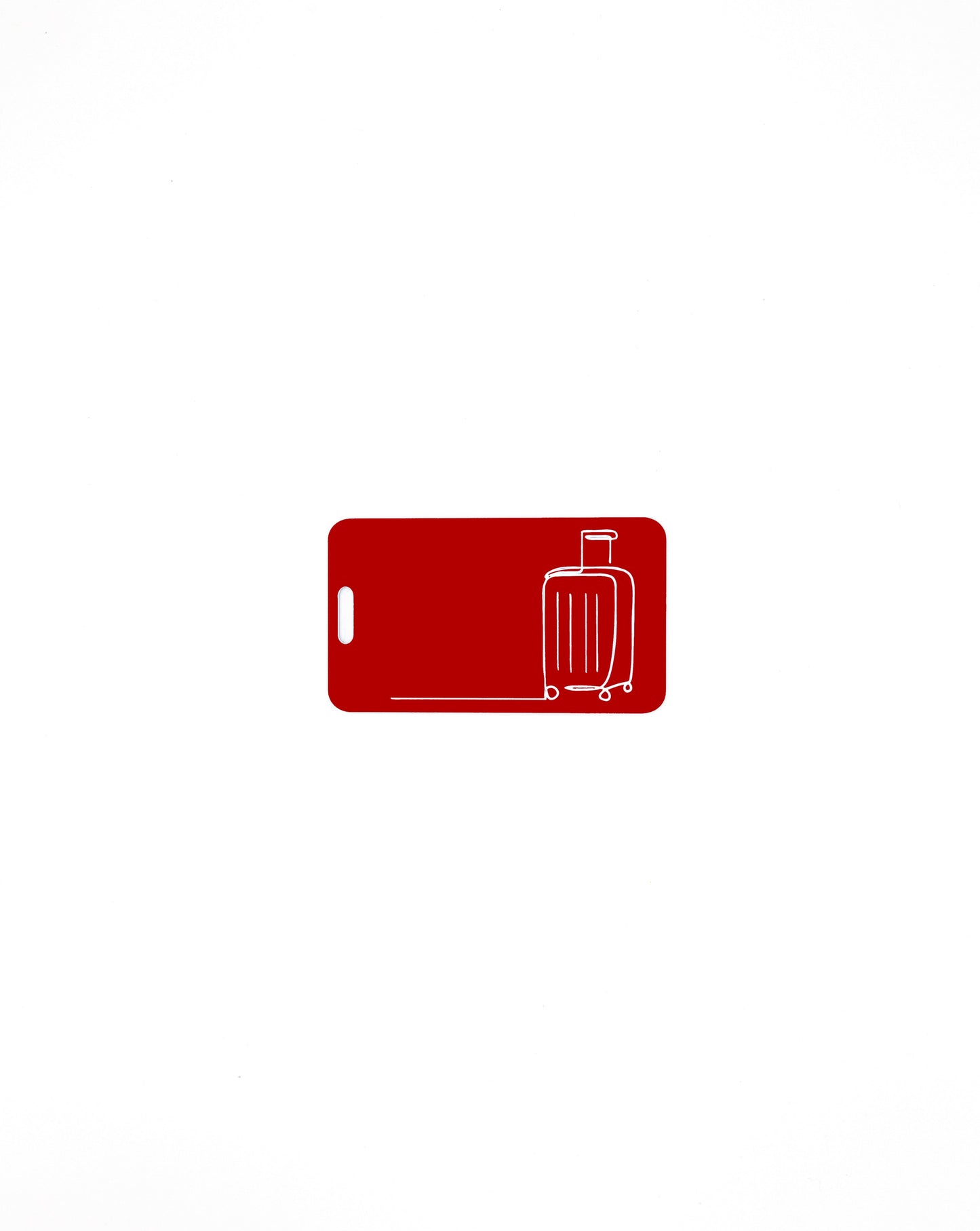 Luggage Design acrylic luggage tag in red.