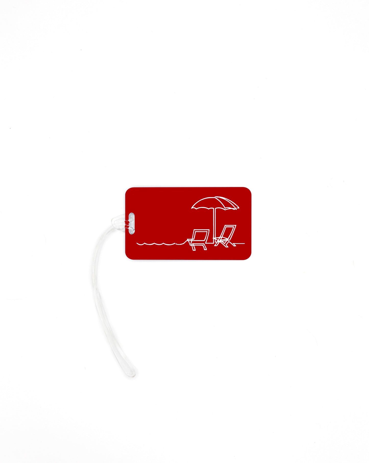 luggage tag with beach design travel accessory red with elastic loop