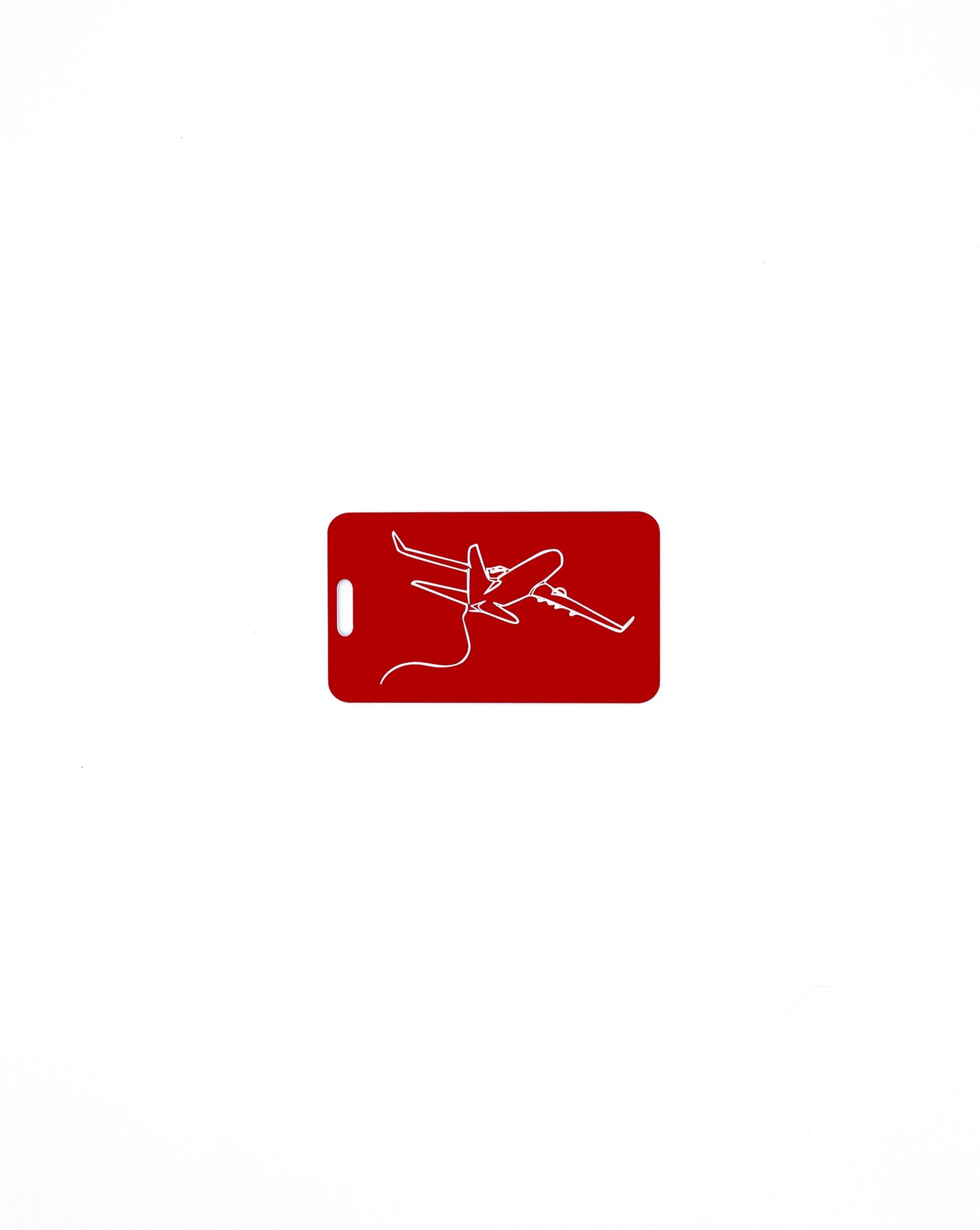 Plane Design acrylic luggage tag in red.