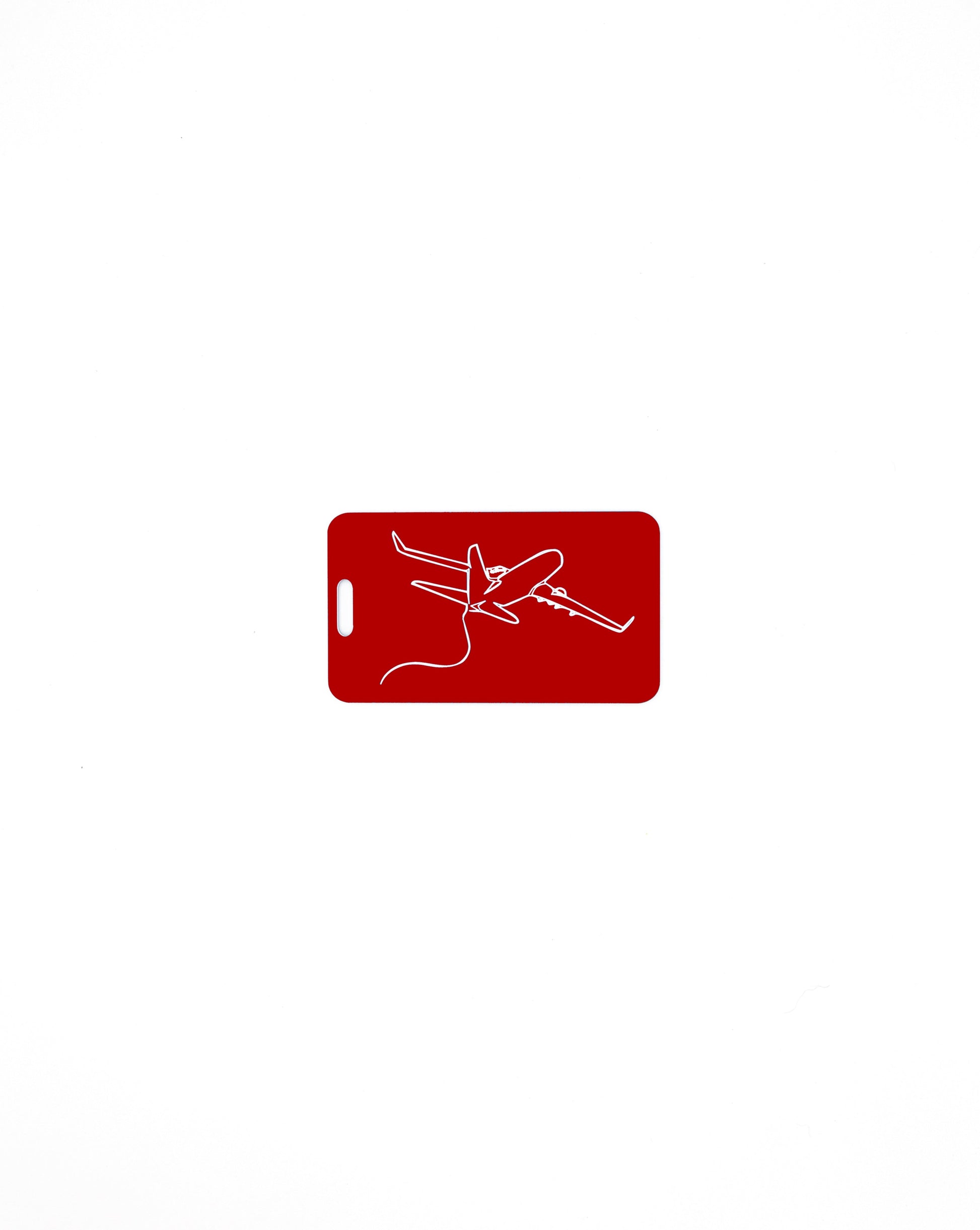 Plane Design acrylic luggage tag in red.