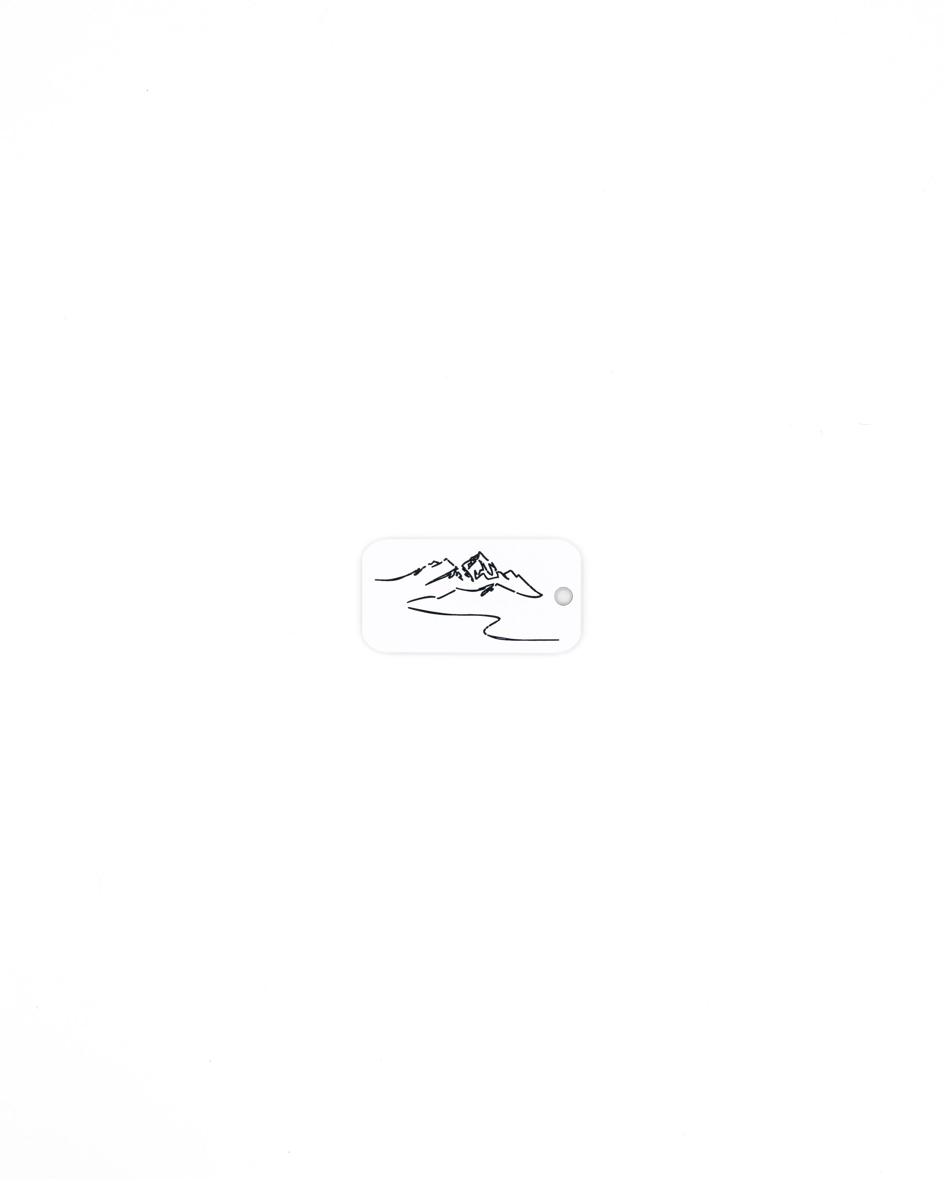 Mountain Design Acrylic Keychain in white