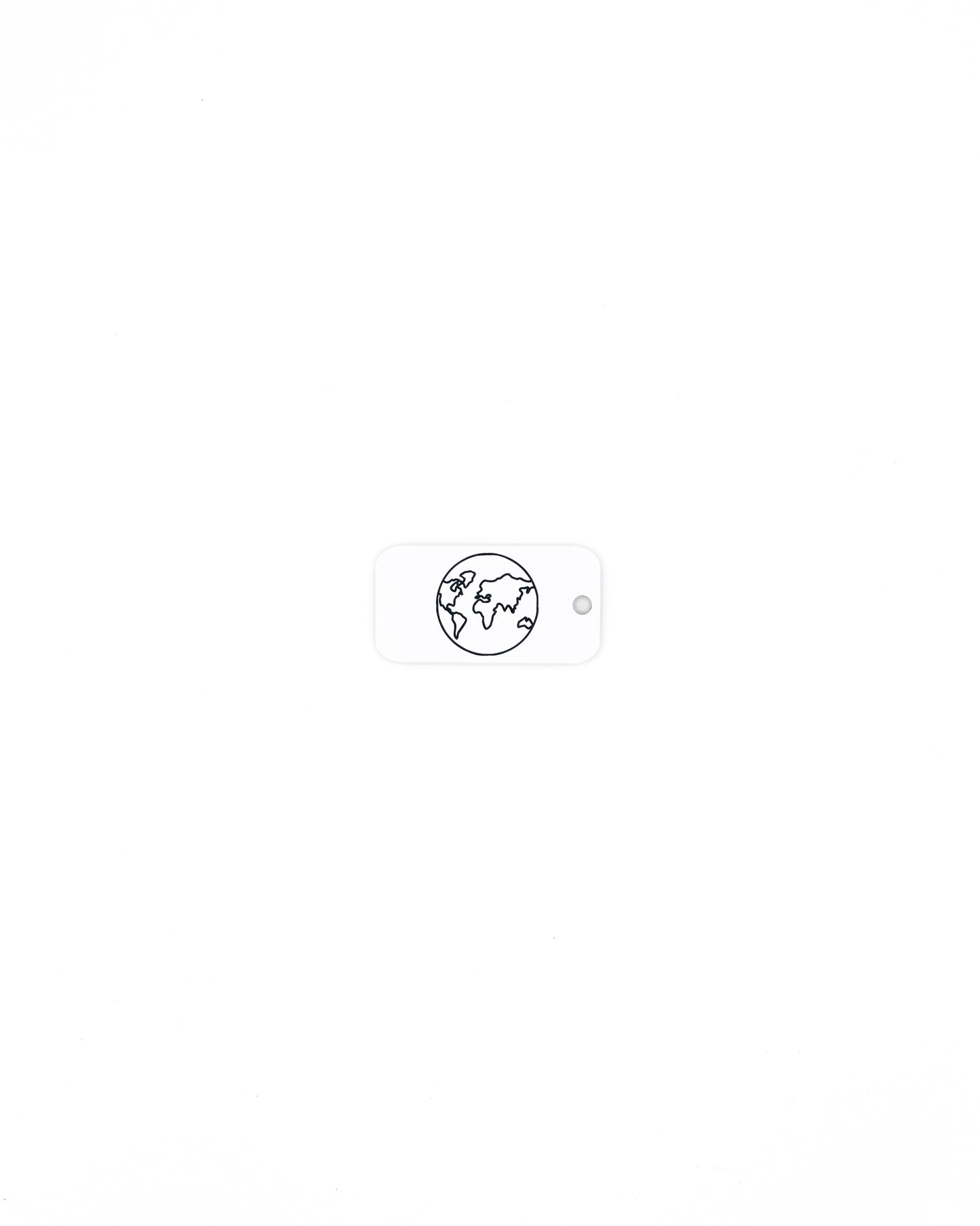 plastic key tag with world design travel accessory white