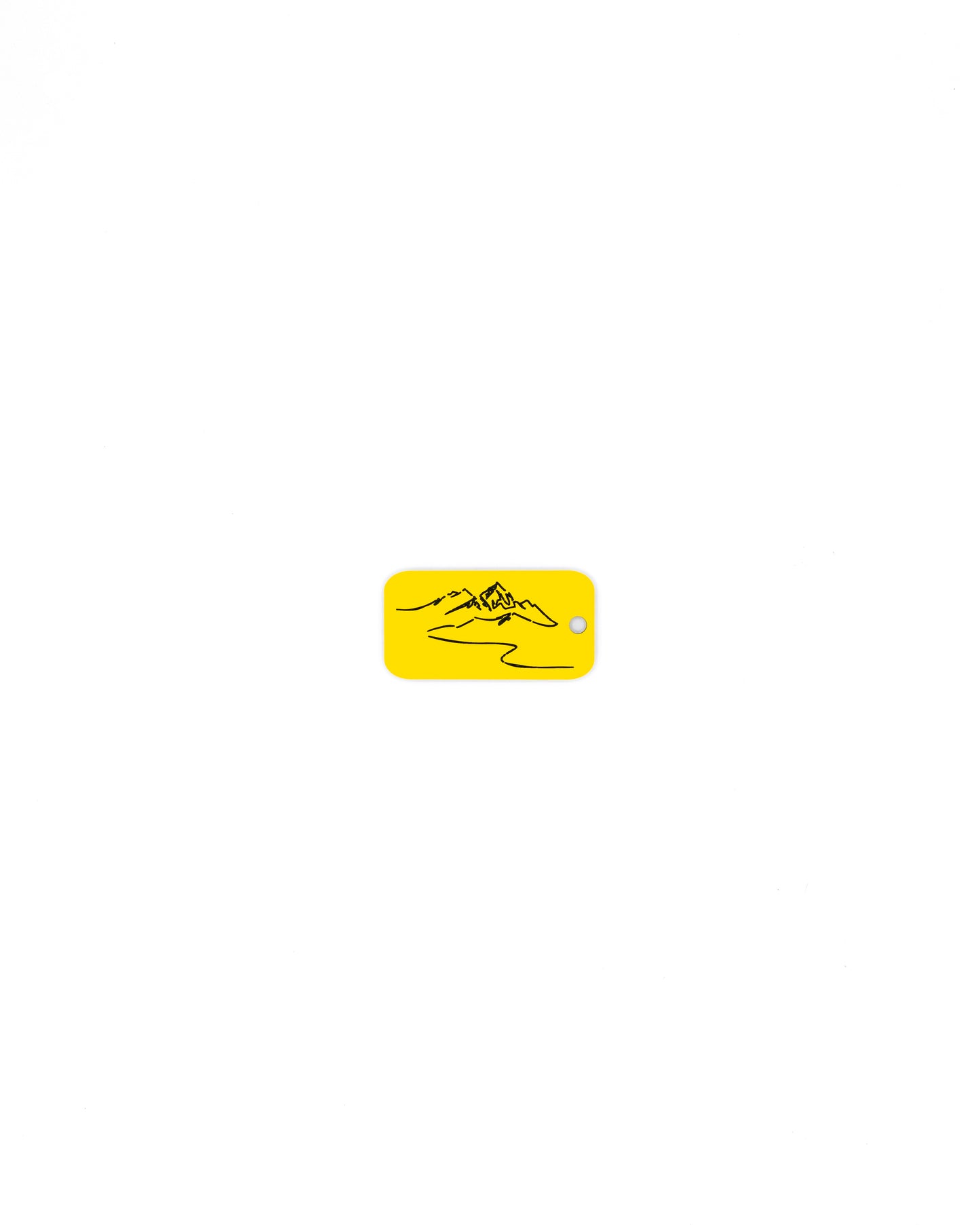 Mountain Design Acrylic Keychain in yellow