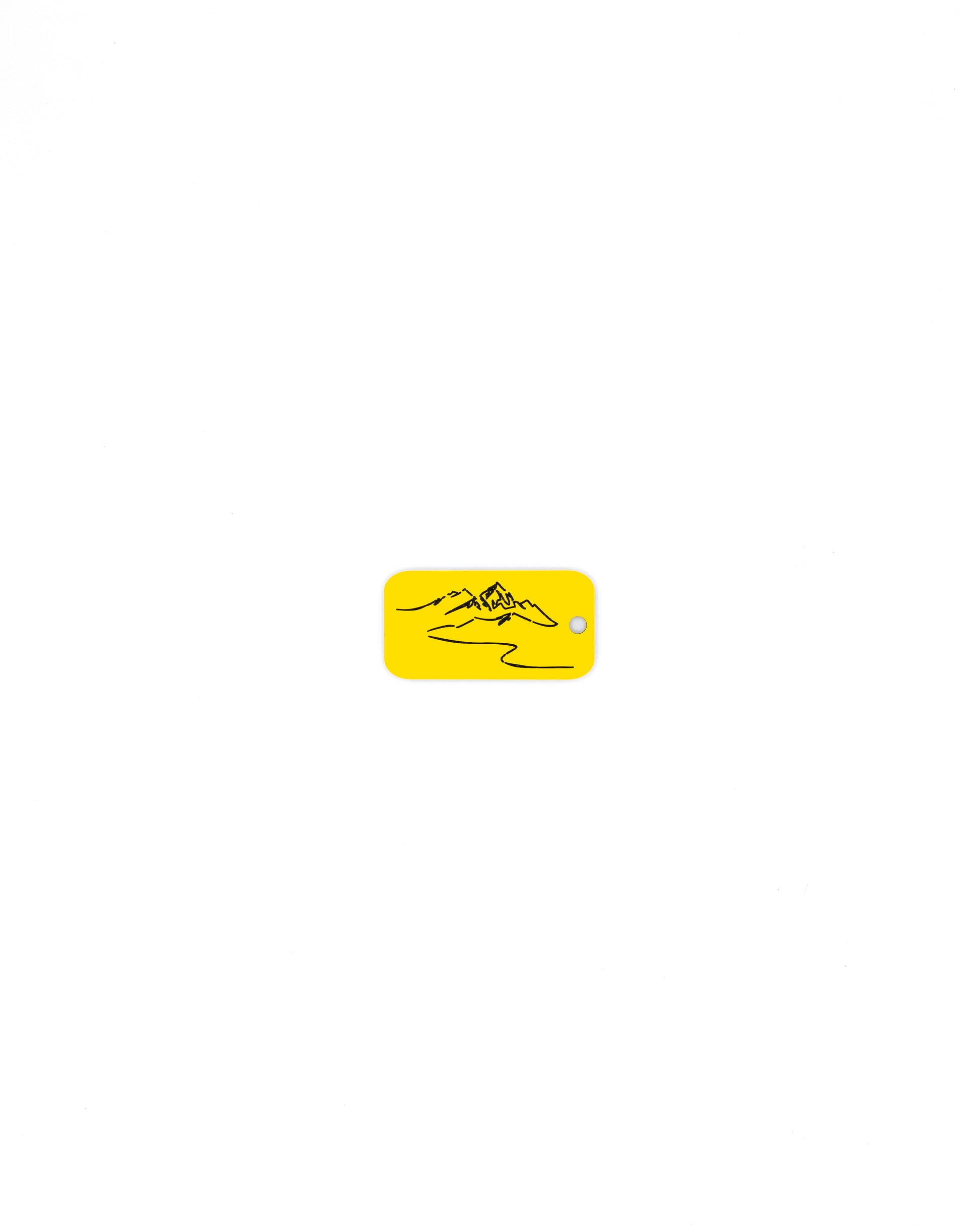 Mountain Design Acrylic Keychain in yellow