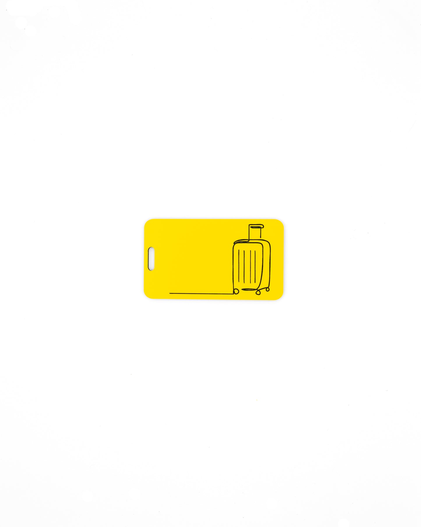 Mountain Design acrylic luggage tag in yellow.
