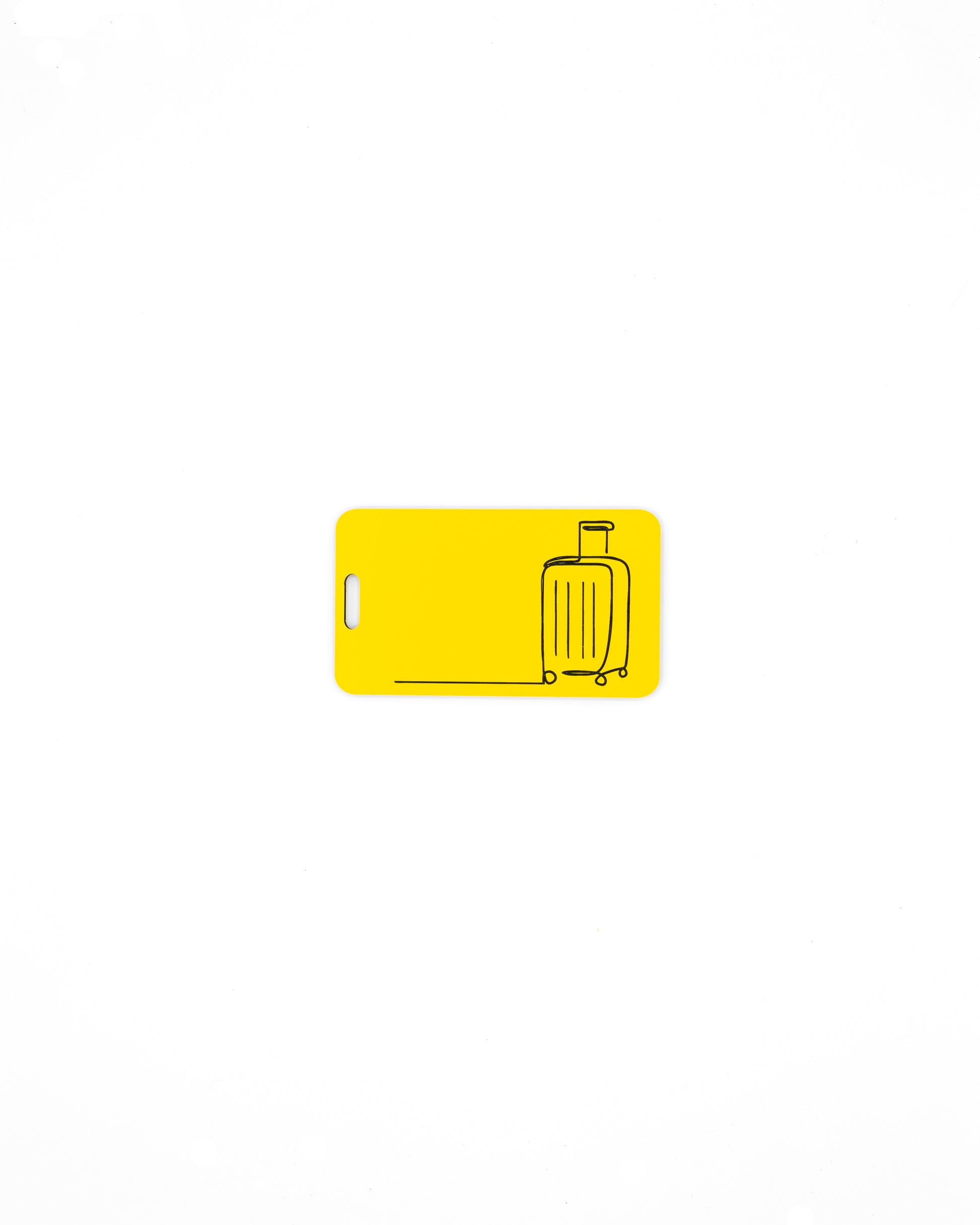 Mountain Design acrylic luggage tag in yellow.