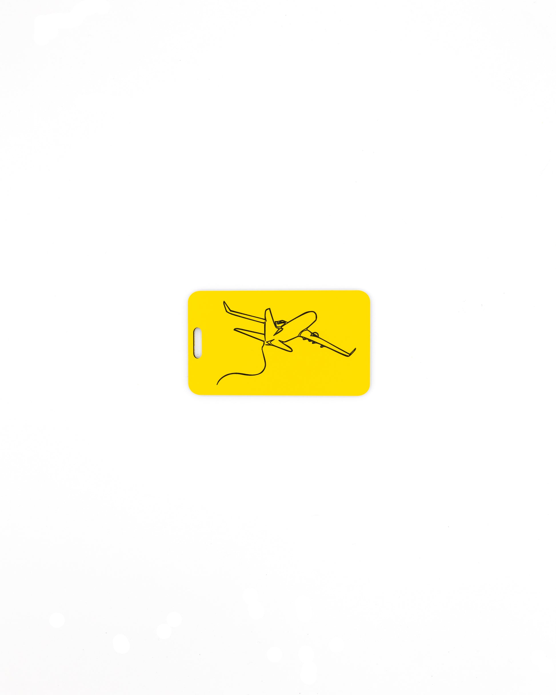 Plane Design acrylic luggage tag in yellow.
