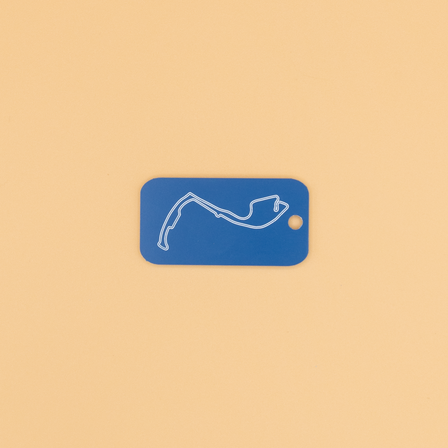 Monaco Grand Prix Acrylic Keychain in light blue with just the hole.