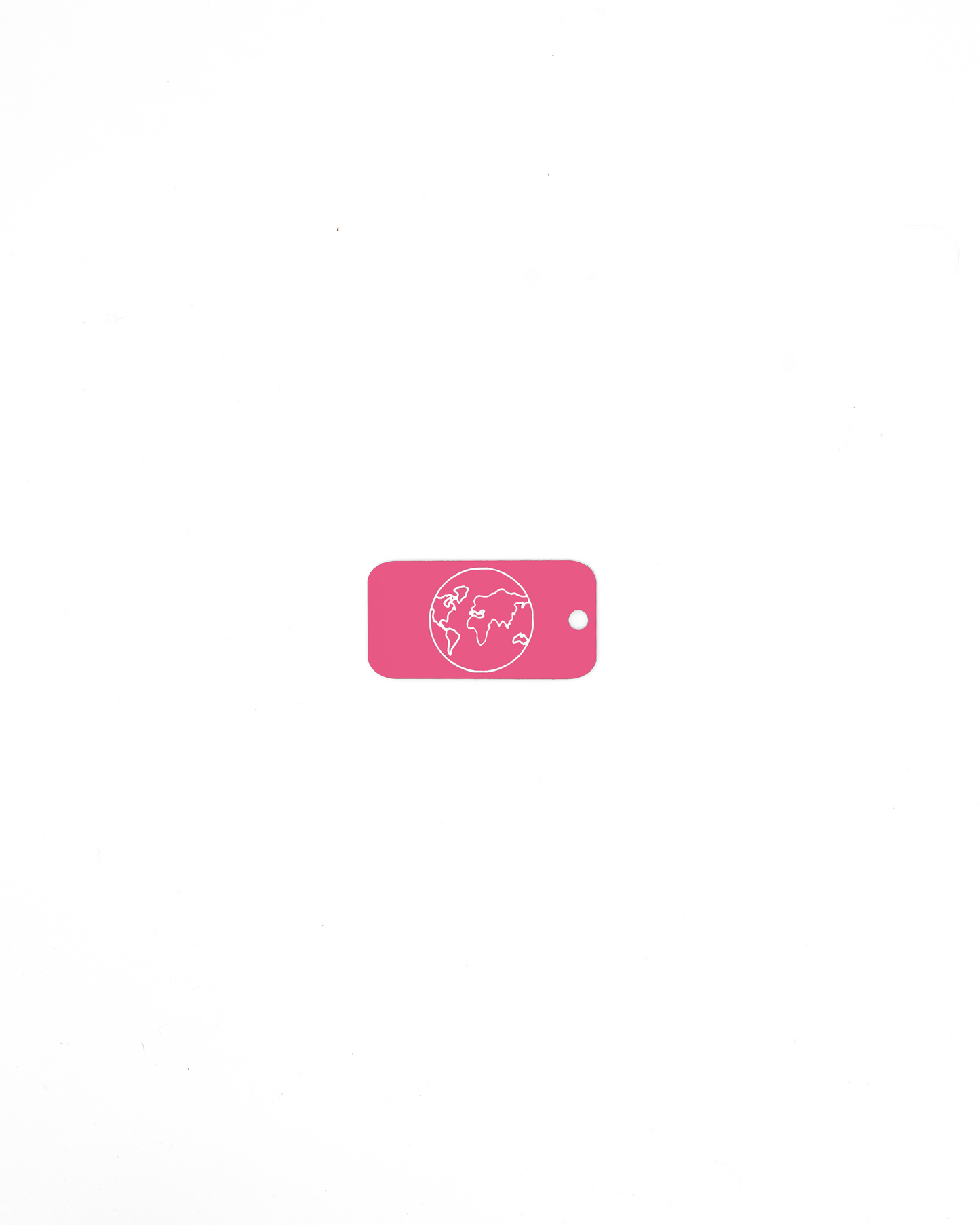 pink on white bag tag