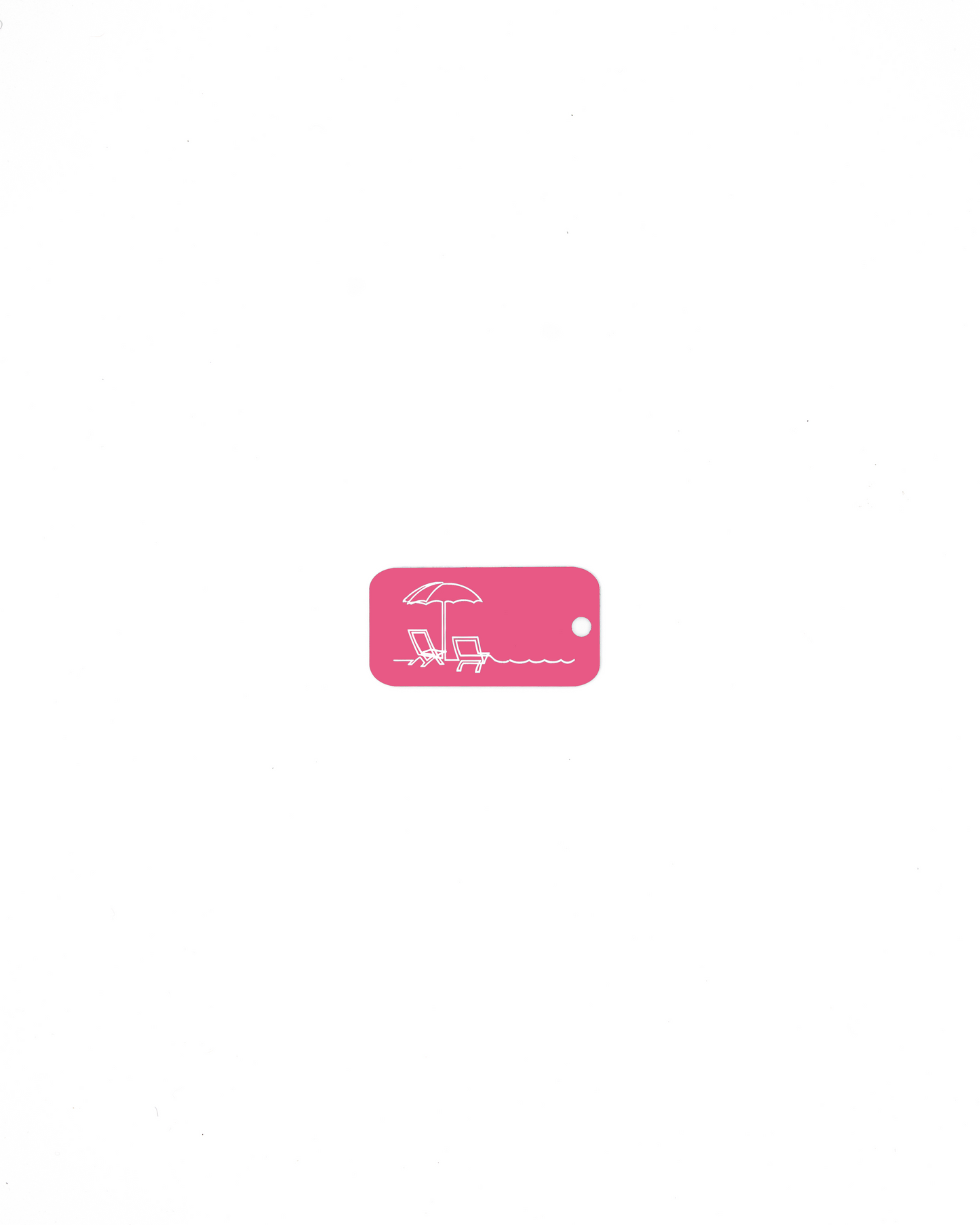 Beach design acrylic keychain in pink.