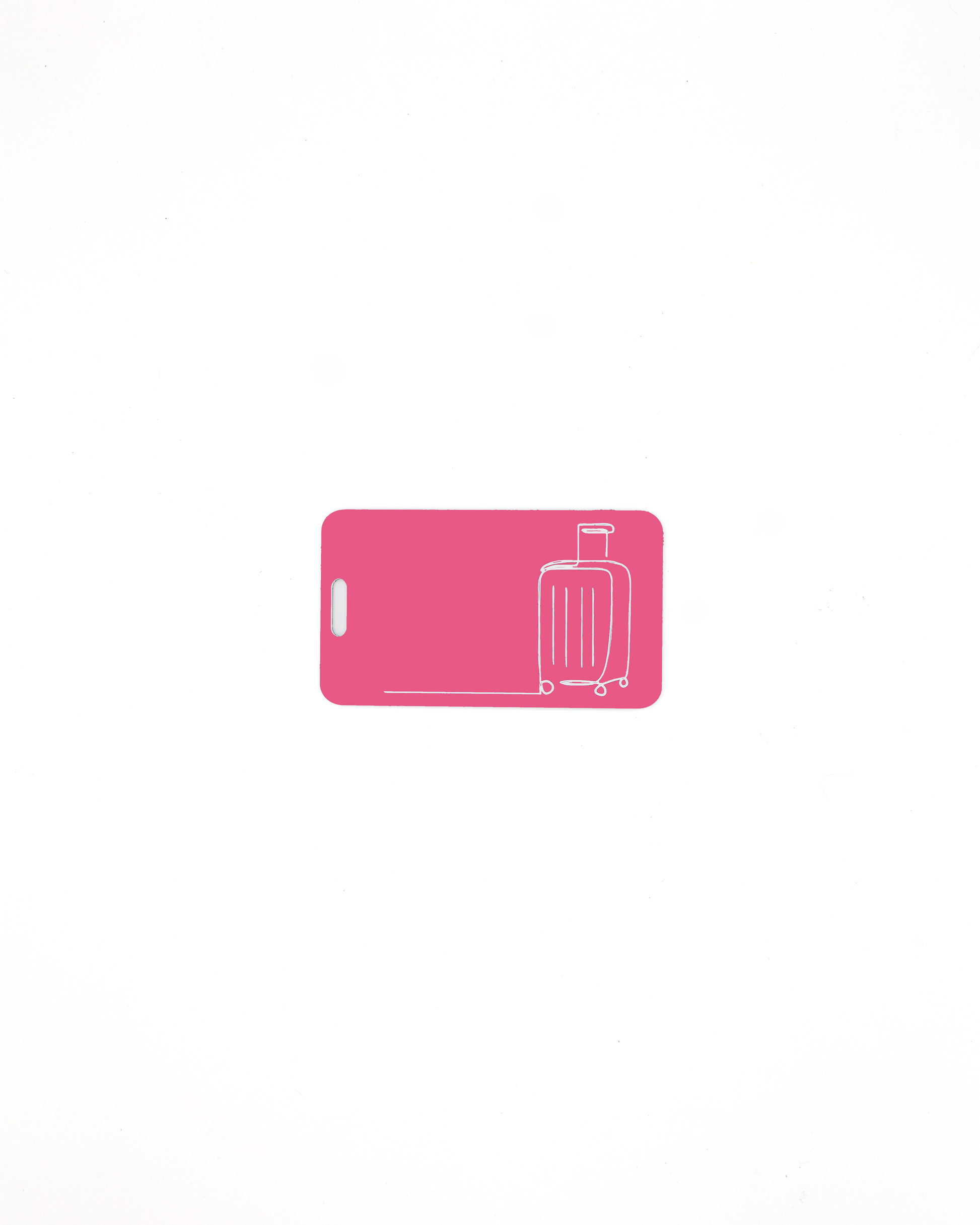 Luggage design acrylic luggage tag in pink.