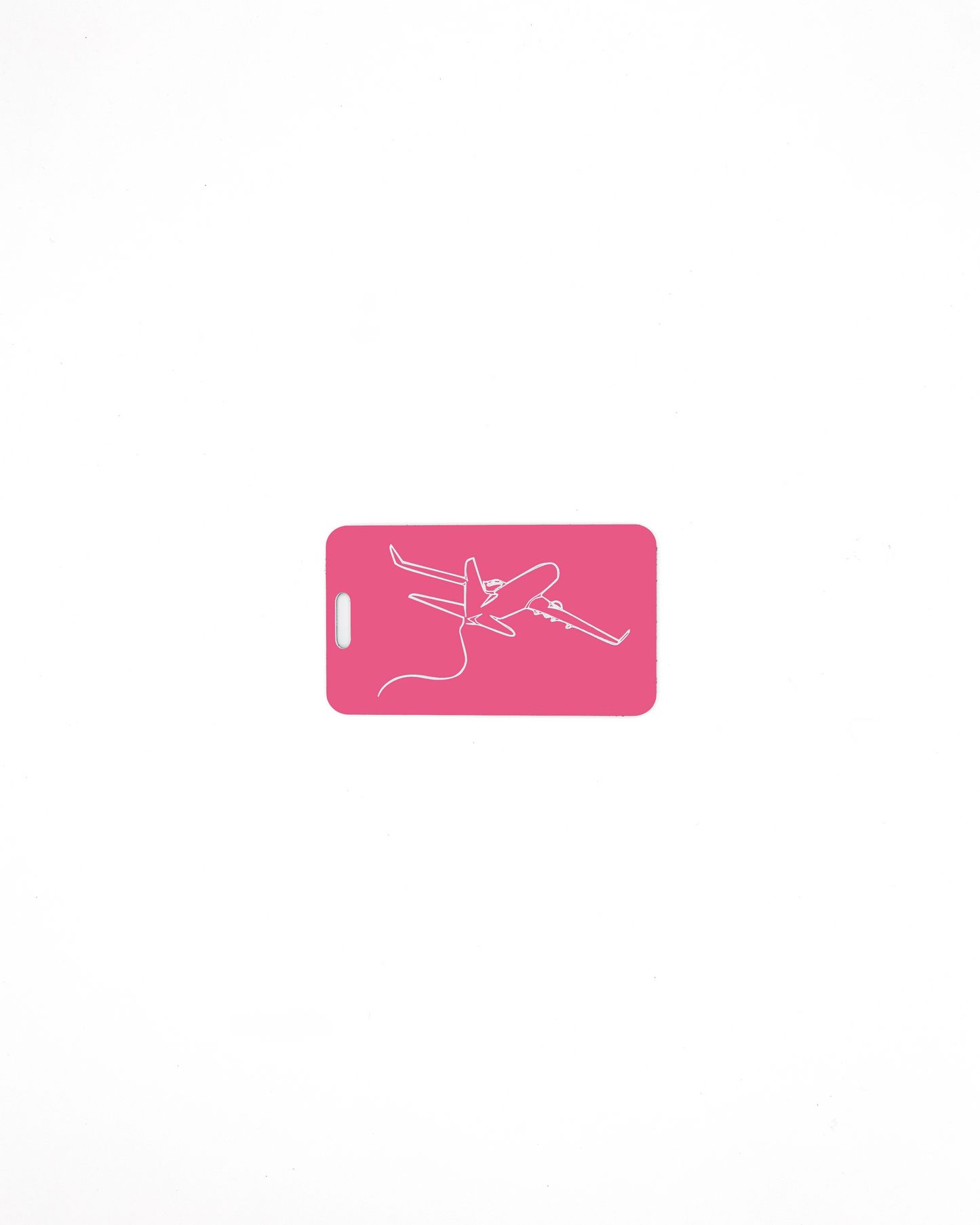 Plane design acrylic luggage tag in pink.