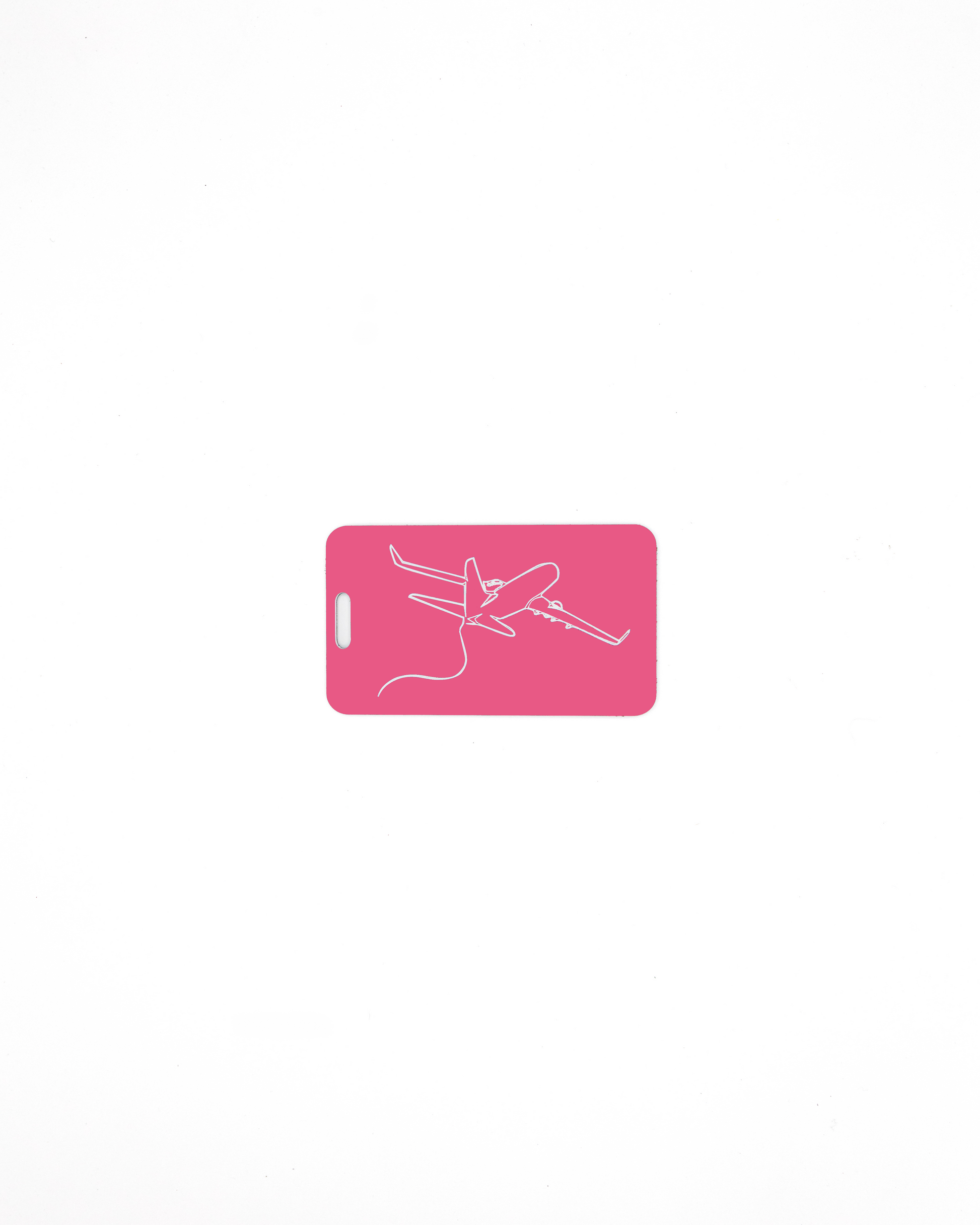 Plane design acrylic luggage tag in pink.