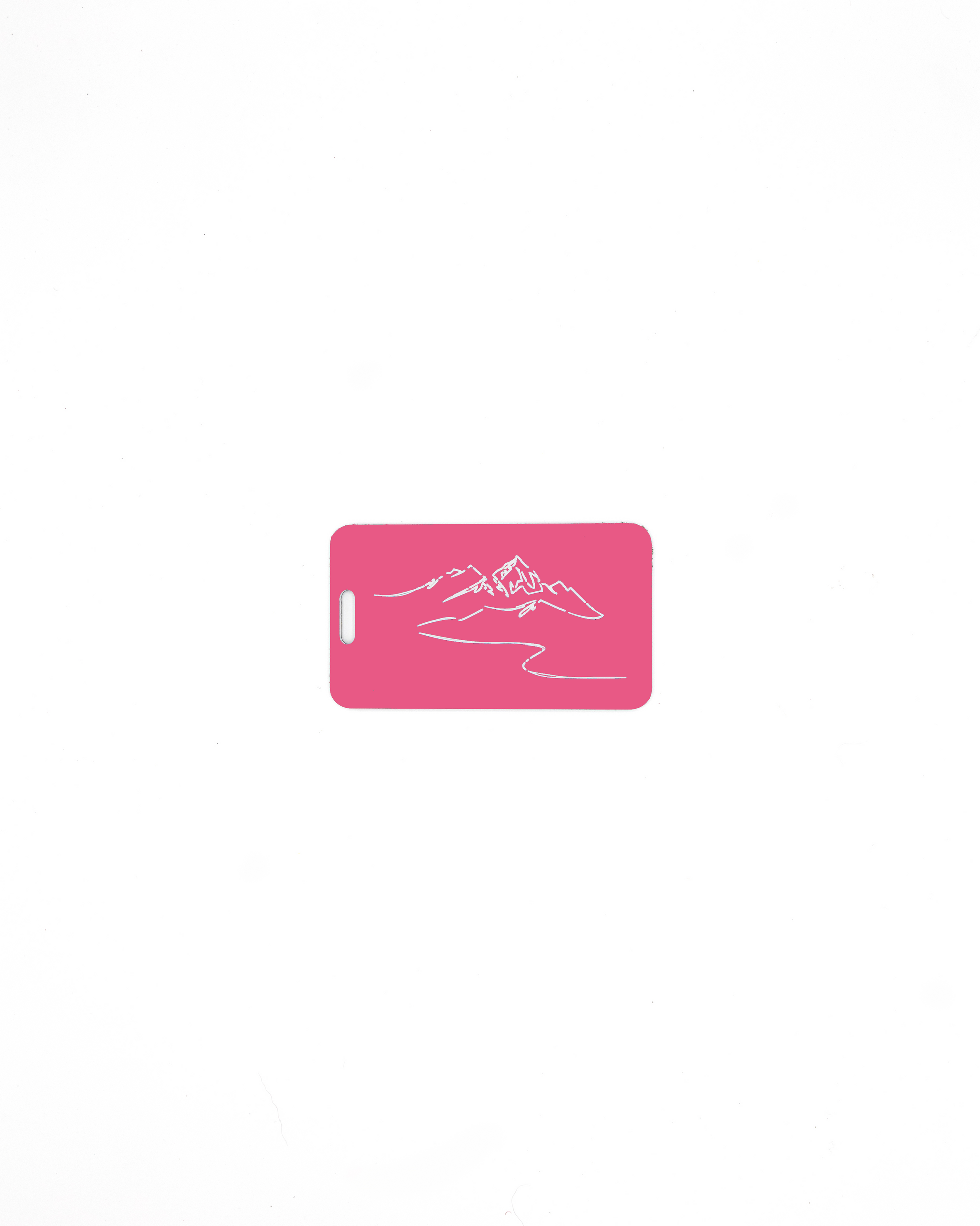 Mountain design acrylic luggage tag in pink