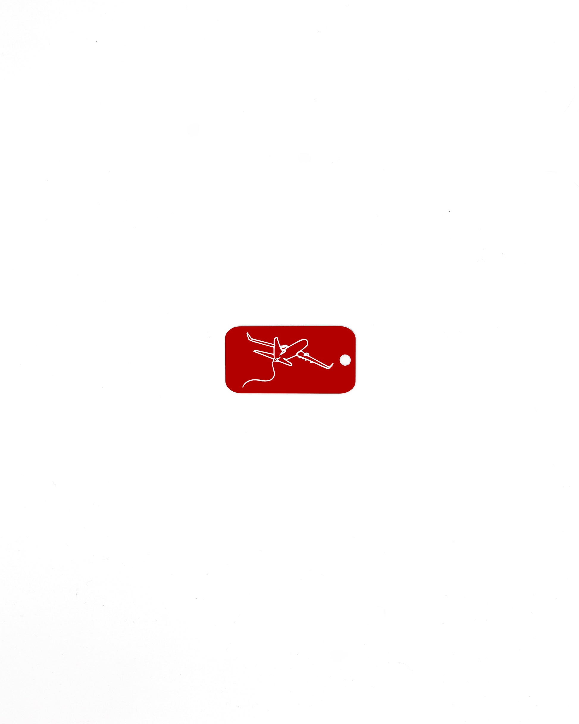 Plane Design Acrylic keychain in red with just the hole.