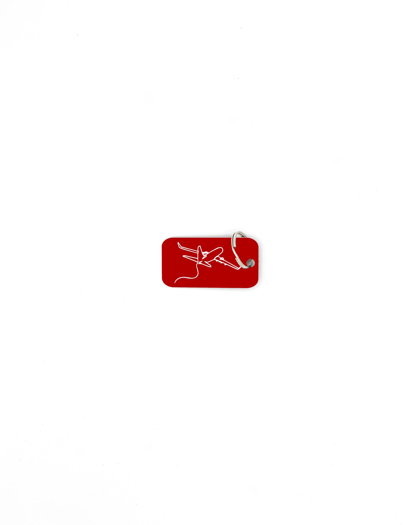 Plane Design Acrylic keychain in red with classic key ring.