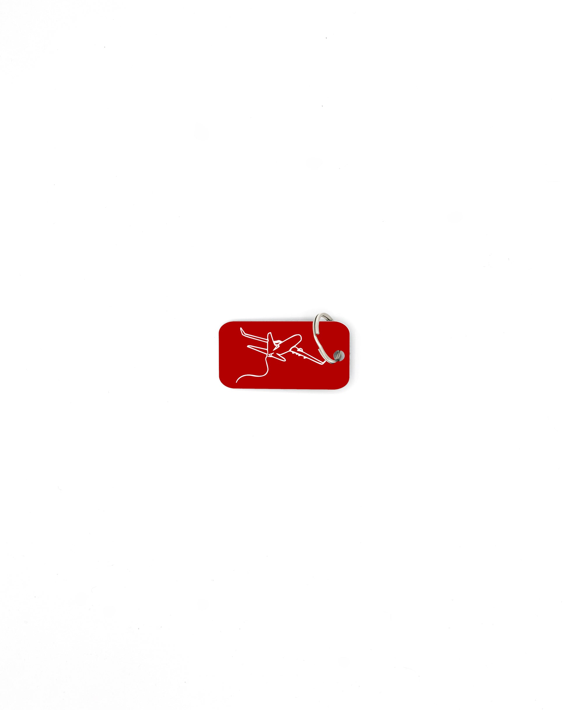 Plane Design Acrylic keychain in red with classic key ring.