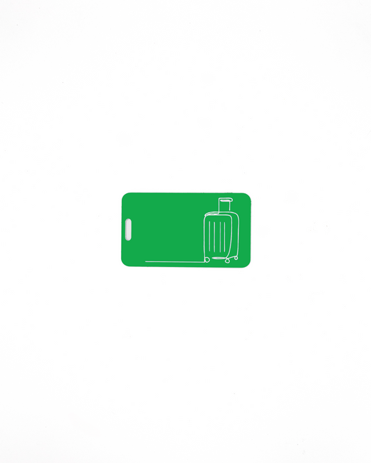 Luggage design acrylic luggage tag in spring green.