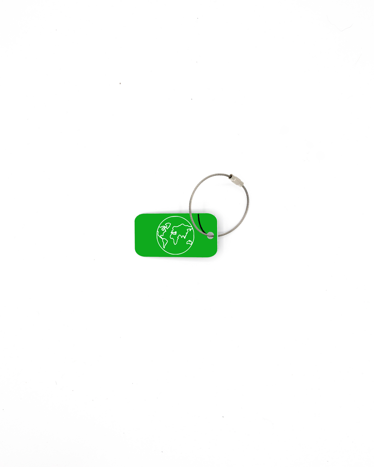 spring green bag tag with wire loop