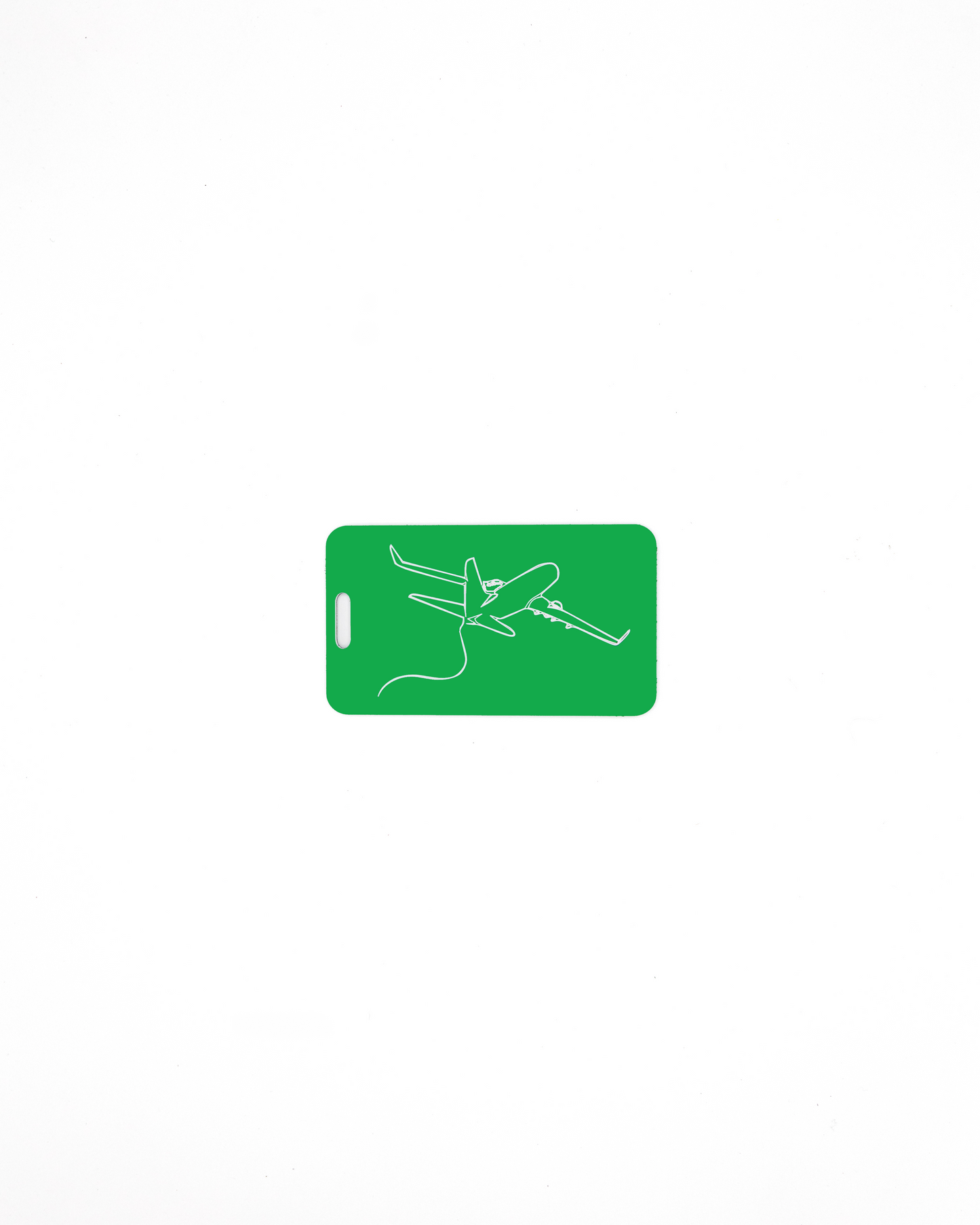 Plane design acrylic luggage tag in spring green.