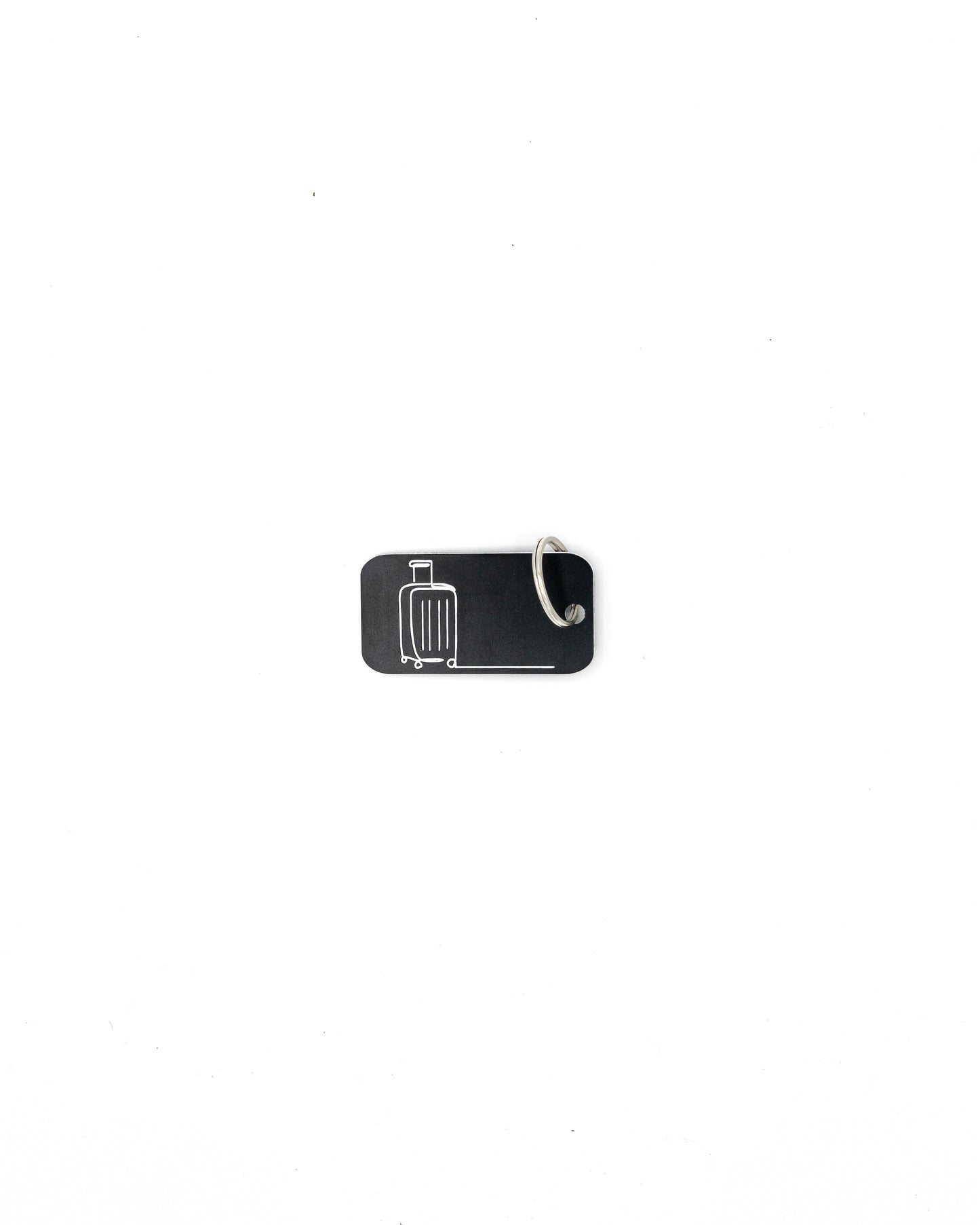Luggage Design Acrylic Keychain in black with classic key ring