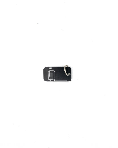 Luggage Design Acrylic Keychain in black with classic key ring