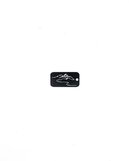 Mountain Design Acrylic Keychain in black 