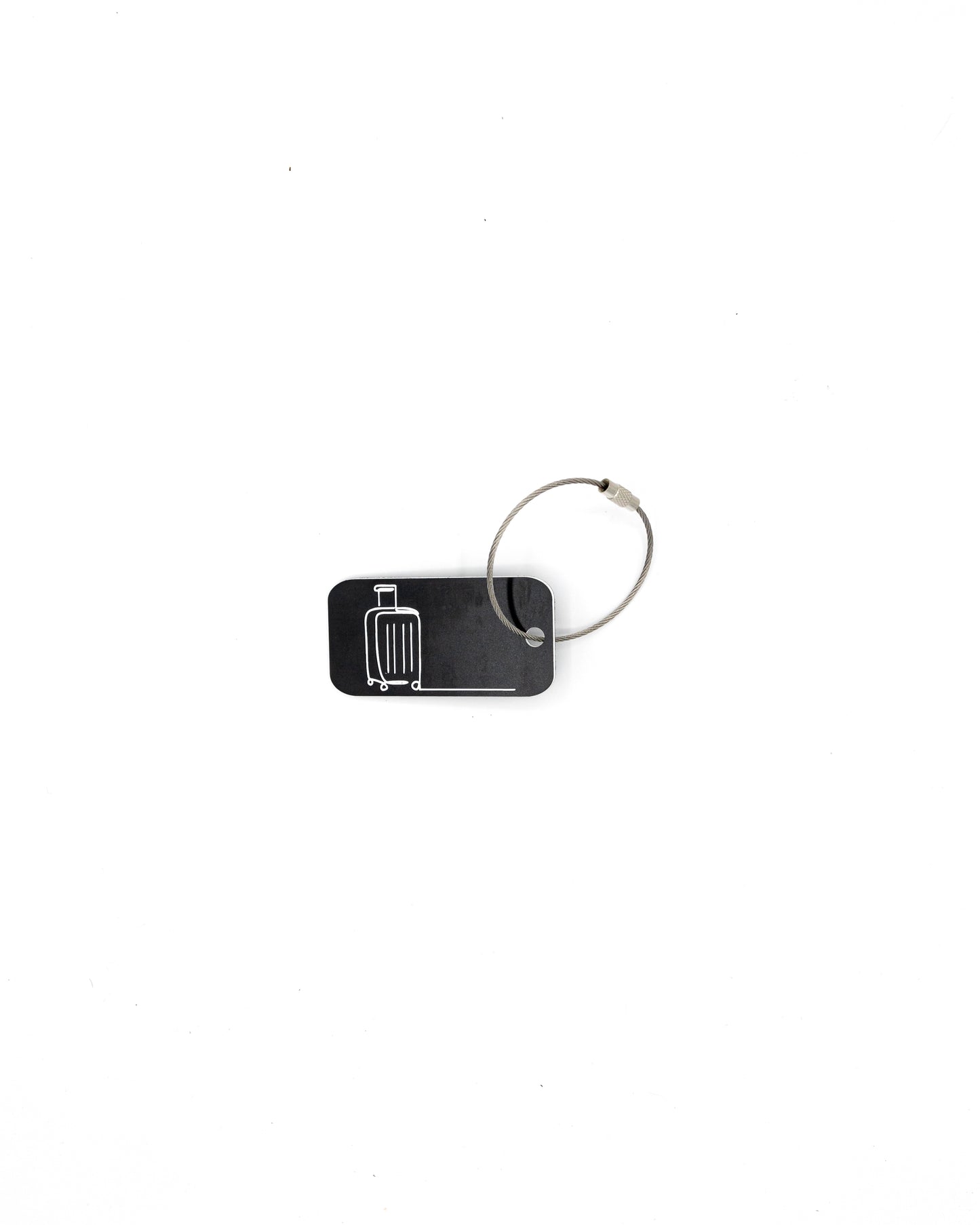 Luggage Design Acrylic Keychain in black with wire loop