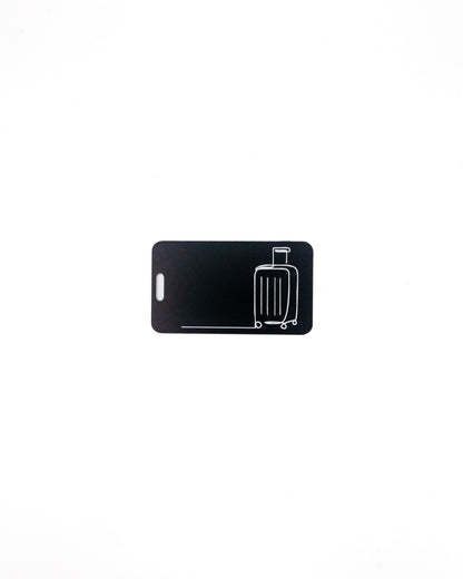 Luggage Design acrylic luggage tag in black.